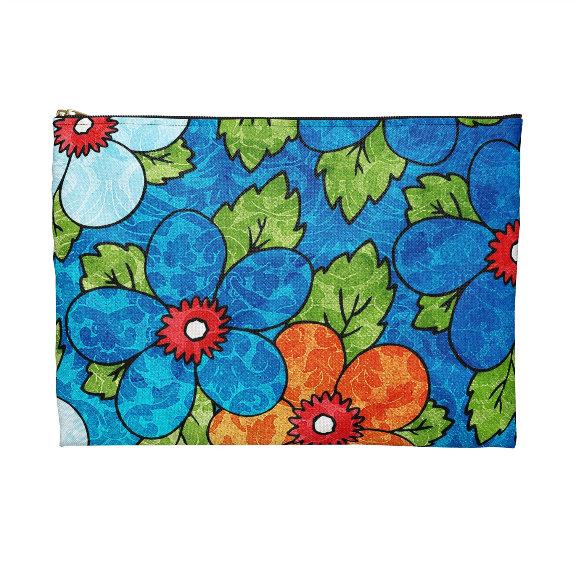 Blue Orange Groovy Accessory Pouch, Artsulli - Art is Long, Life is Short, Bags, , , , , , , 