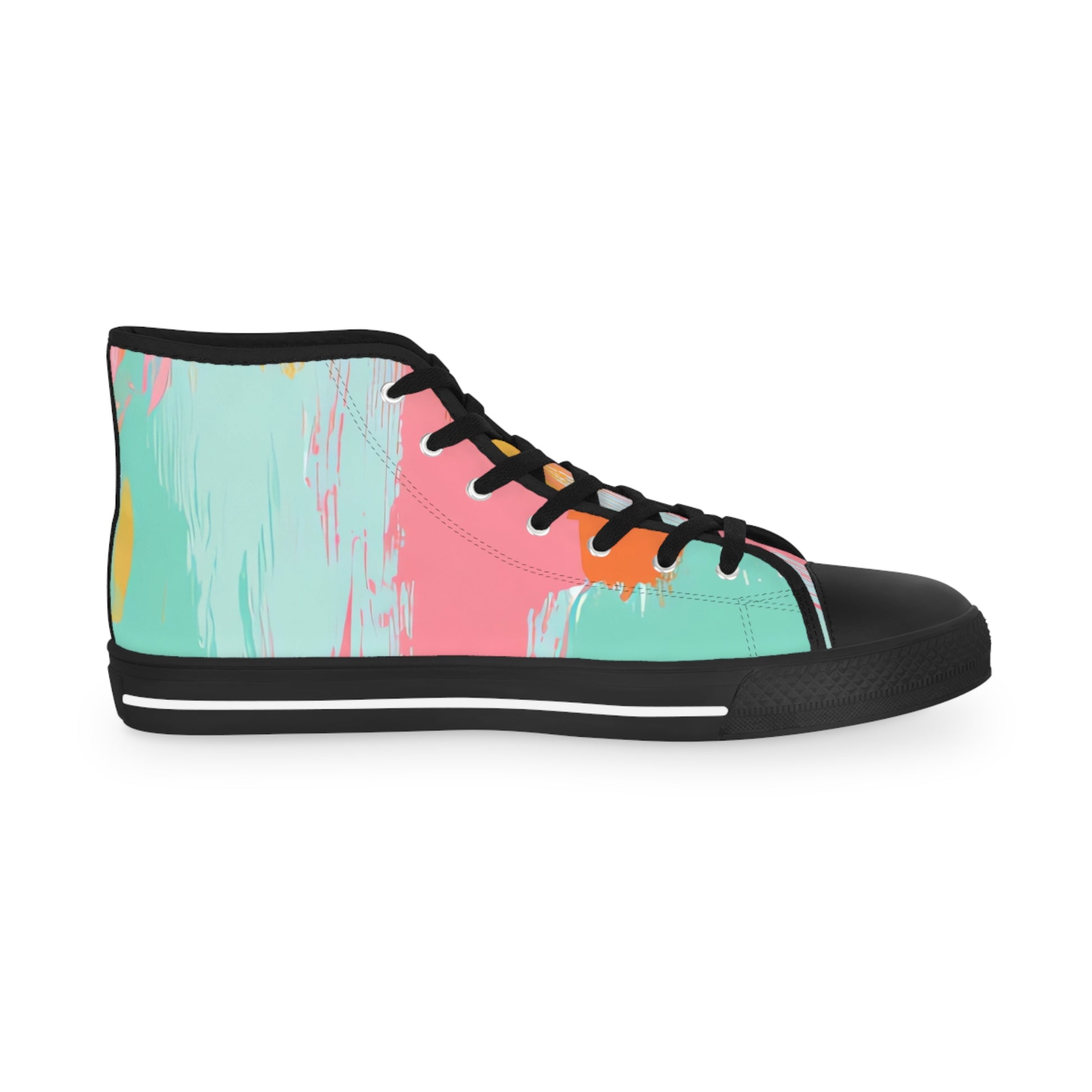 Preppy Pixel Bloom II Men's High Top Sneakers, Artsulli - Art is Long, Life is Short, Shoes, , , , , , , 