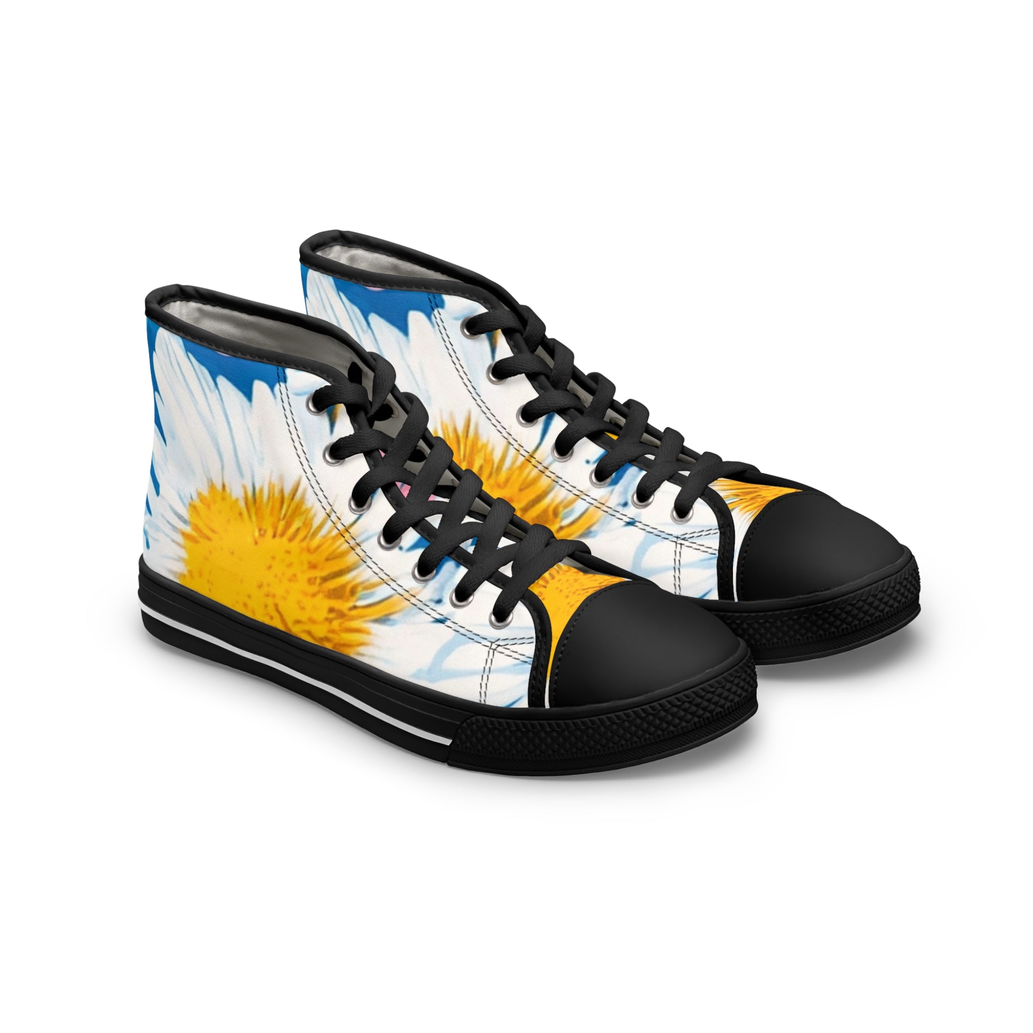 CDG Daisy Dream Women's High Top Sneakers, Artsulli - Art is Long, Life is Short, Shoes, Size, US 5.5, Color, Black sole, , , 27666409376454214310