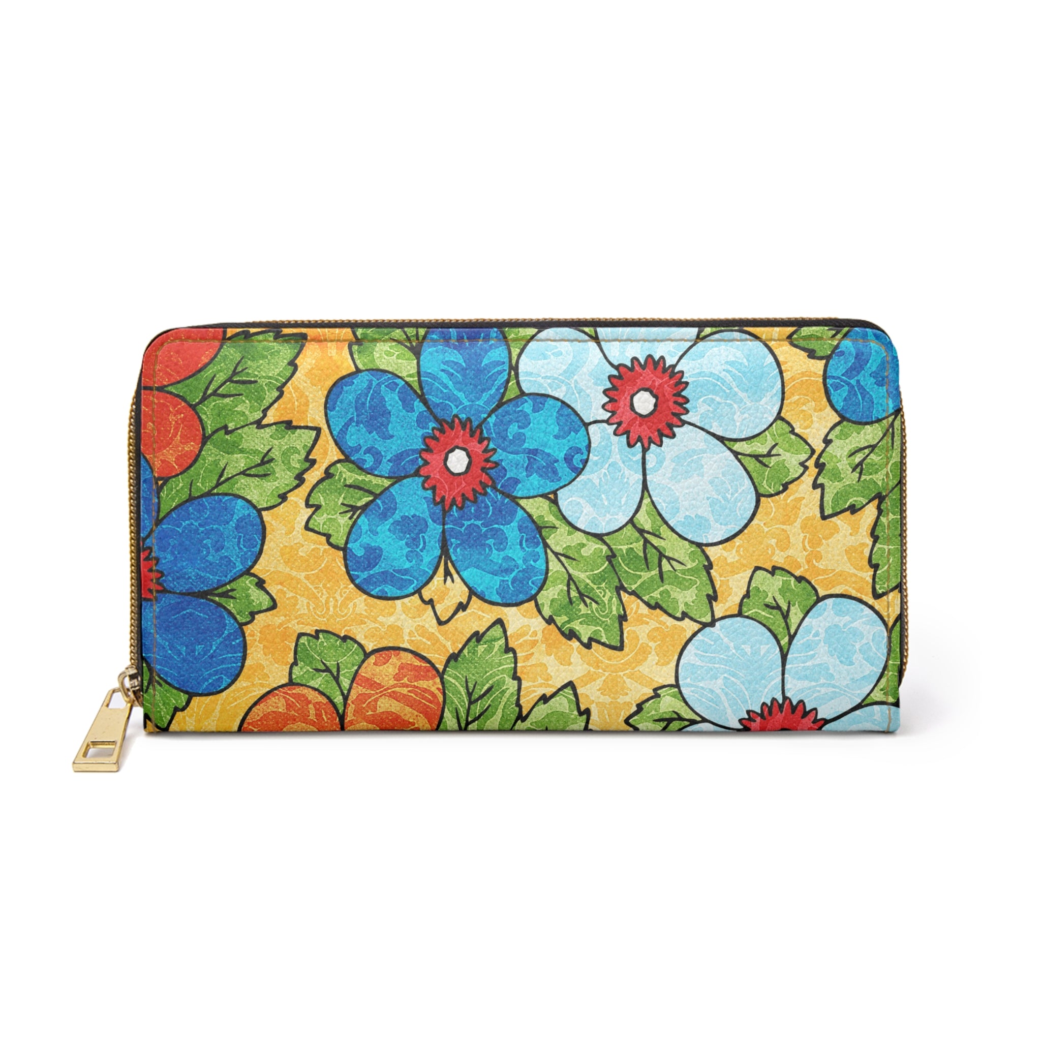 Groovy Yellow Floral Kl II Zipper Wallet, Artsulli - Art is Long, Life is Short, Accessories, Size, One size, Color, White, , , 56718074662677920528