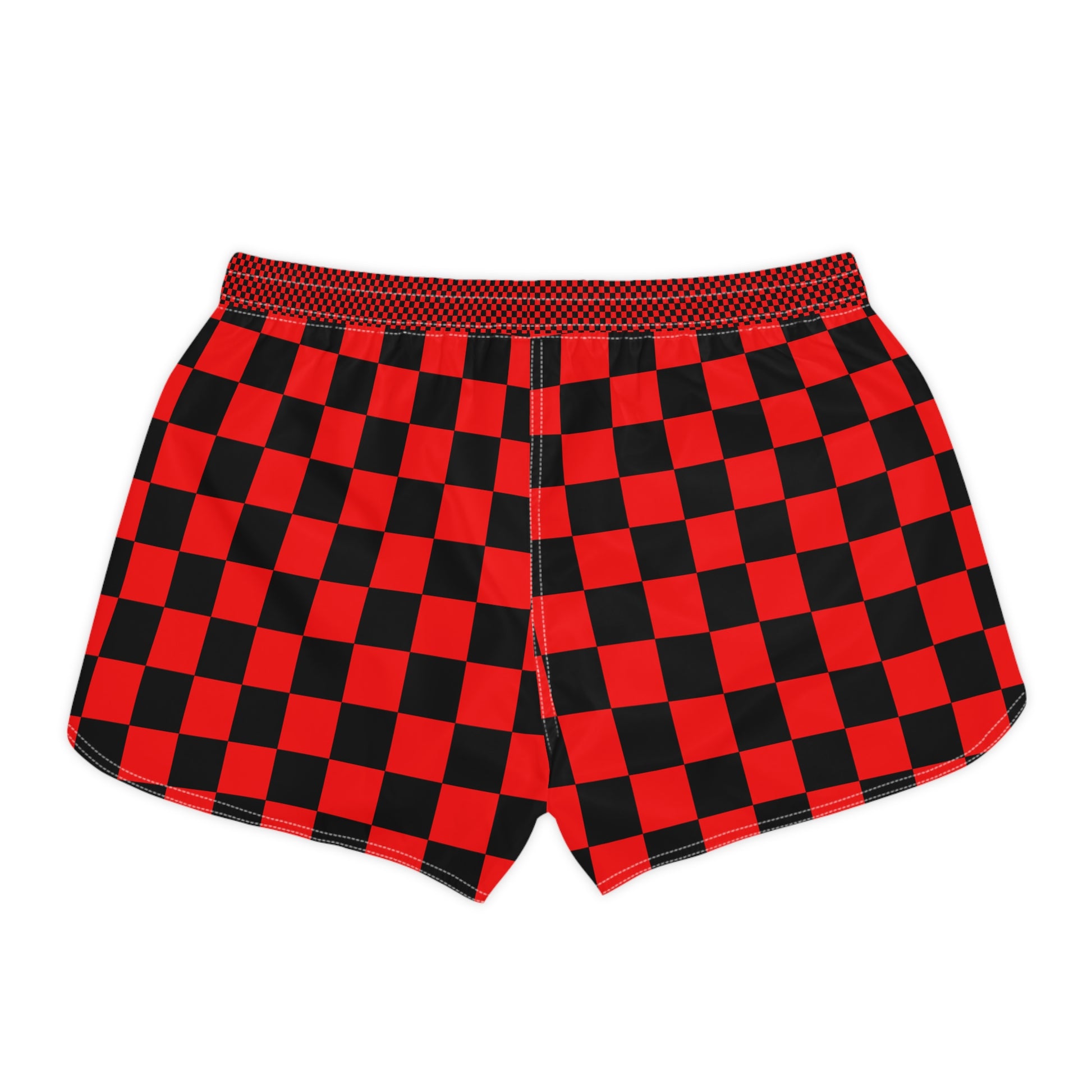Checkerboard Red and Black Women's Casual Shorts (AOP), Artsulli - Art is Long, Life is Short, All Over Prints, , , , , , , 