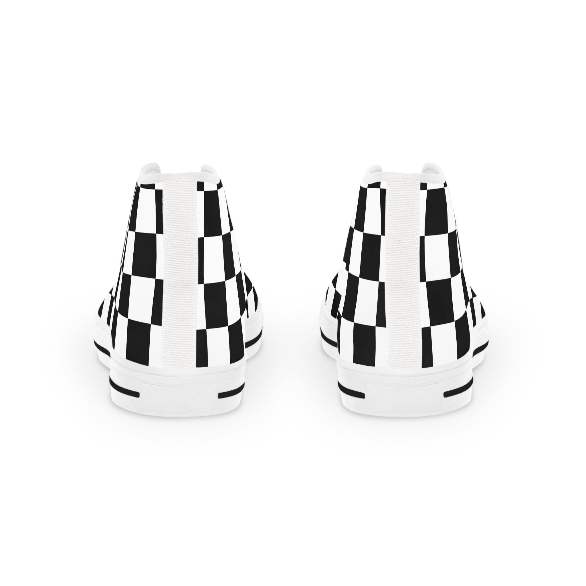 Checkerboard Black and White Men's High Top Sneakers, Artsulli - Art is Long, Life is Short, Shoes, , , , , , , 