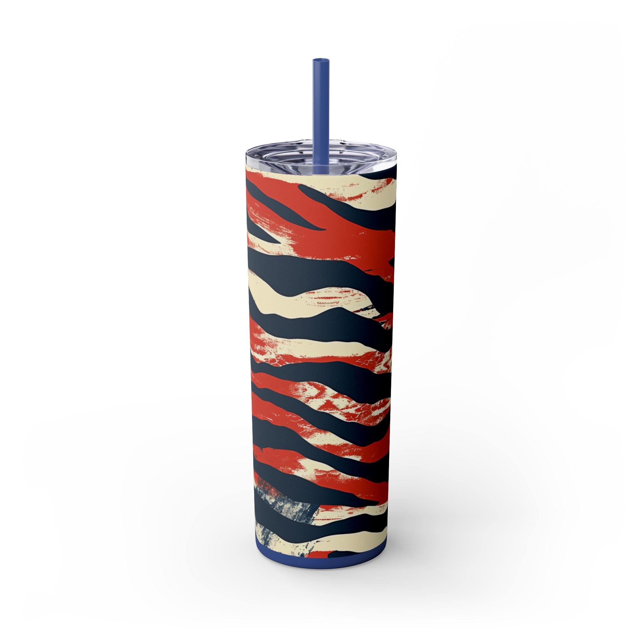 Capricious Tiger Wave Skinny Tumbler with Straw, 20oz, Artsulli - Art is Long, Life is Short, Mug, , , , , , , 