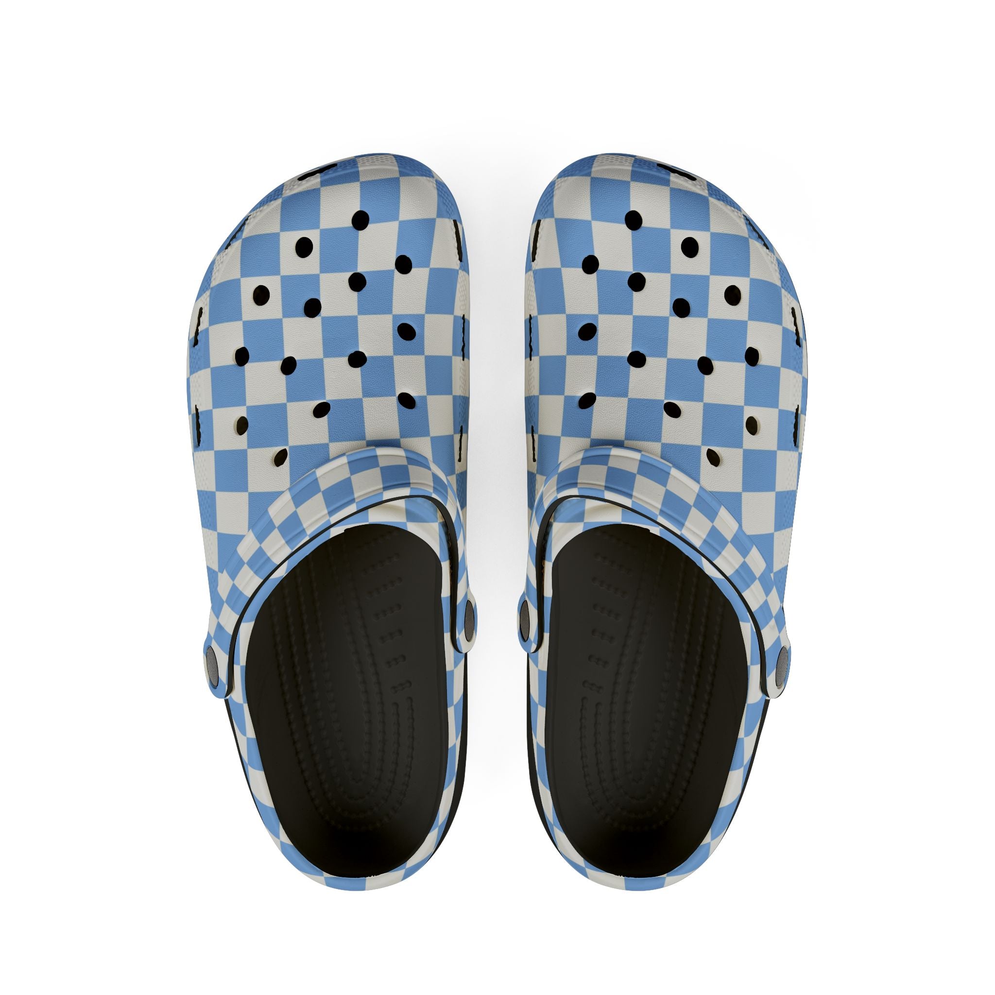 Checkerboard White and Light Blue EVA Foam Rubber Shoes (AOP), Artsulli - Art is Long, Life is Short, Shoes, Size, US 6 (Women's), Color, Black, , , 17433554327019324472