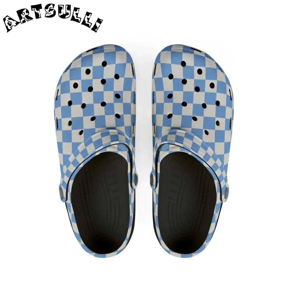 JAKKOUTTHEBXX Checkerboard White and Light Blue EVA Foam Rubber