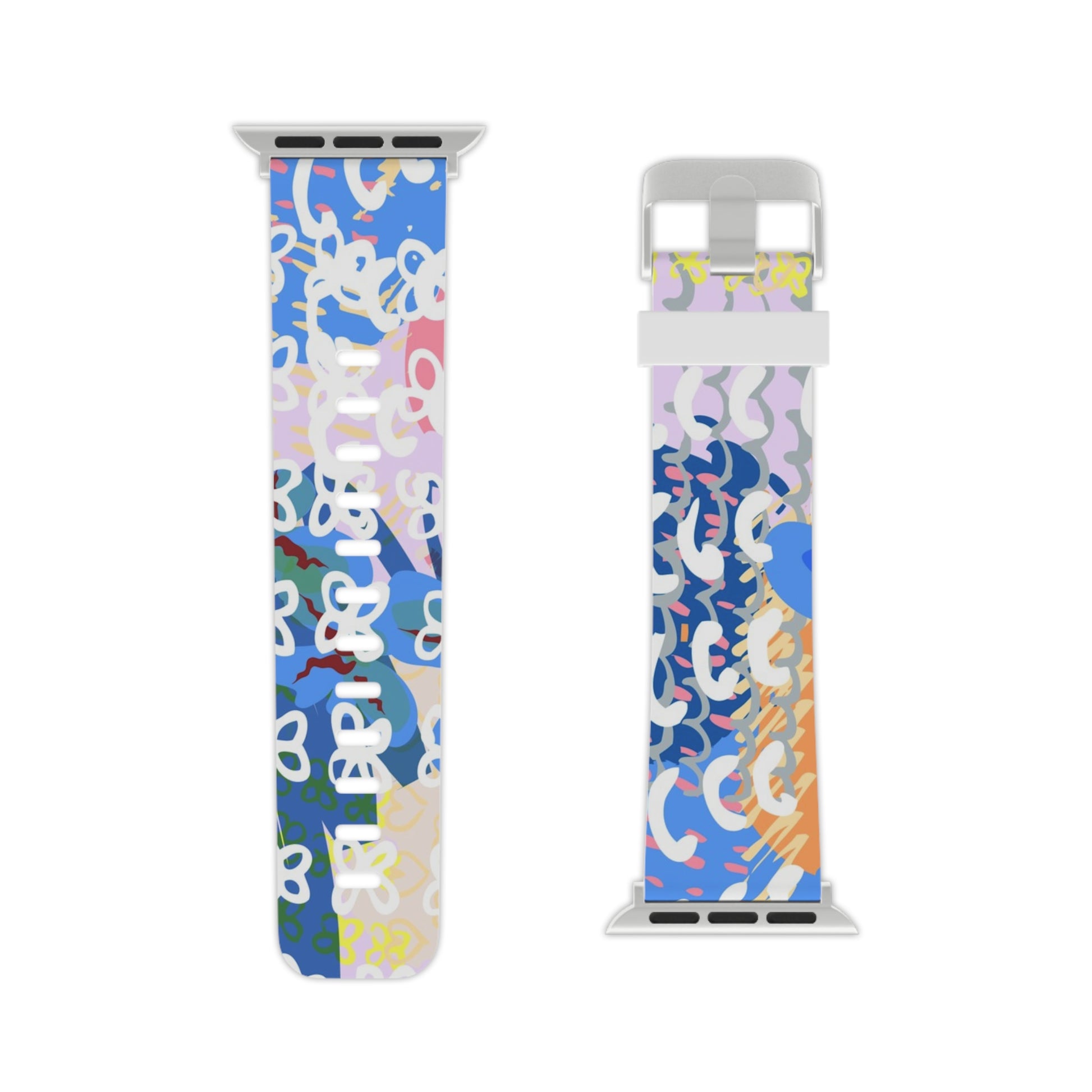 Flowers x Doodles x Hearts Multi-Color Watch Band for Apple Watch, Artsulli - Art is Long, Life is Short, Accessories, , , , , , , 