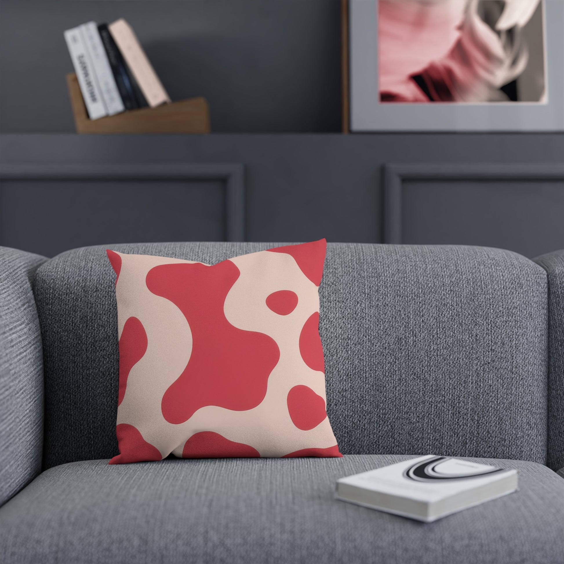 Red Jungle Cow Cushion, Artsulli - Art is Long, Life is Short, Home Decor, , , , , , , 