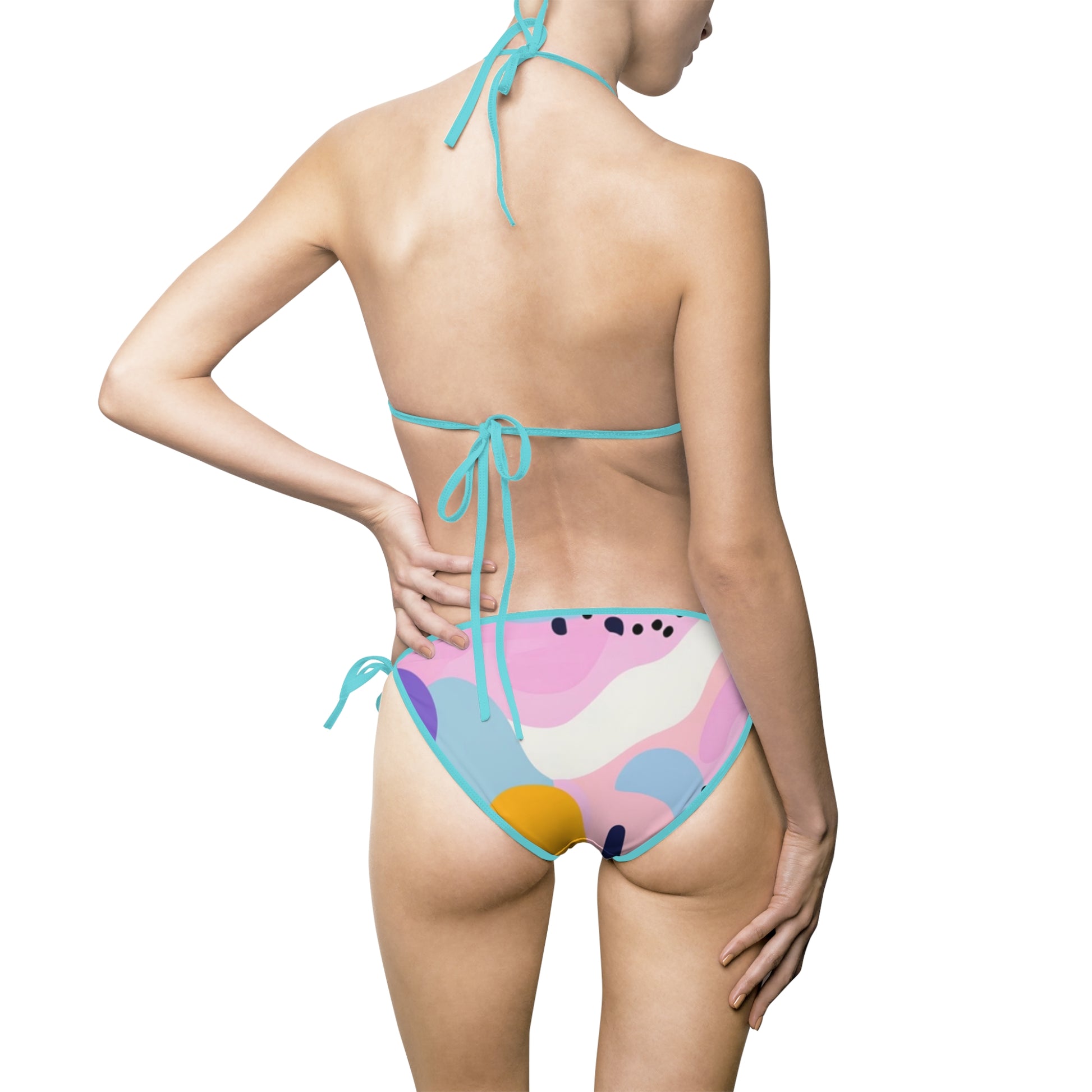 Colorful Abstract Dots and Shapes Women's Bikini Swimsuit (AOP), Artsulli - Art is Long, Life is Short, All Over Prints, , , , , , , 