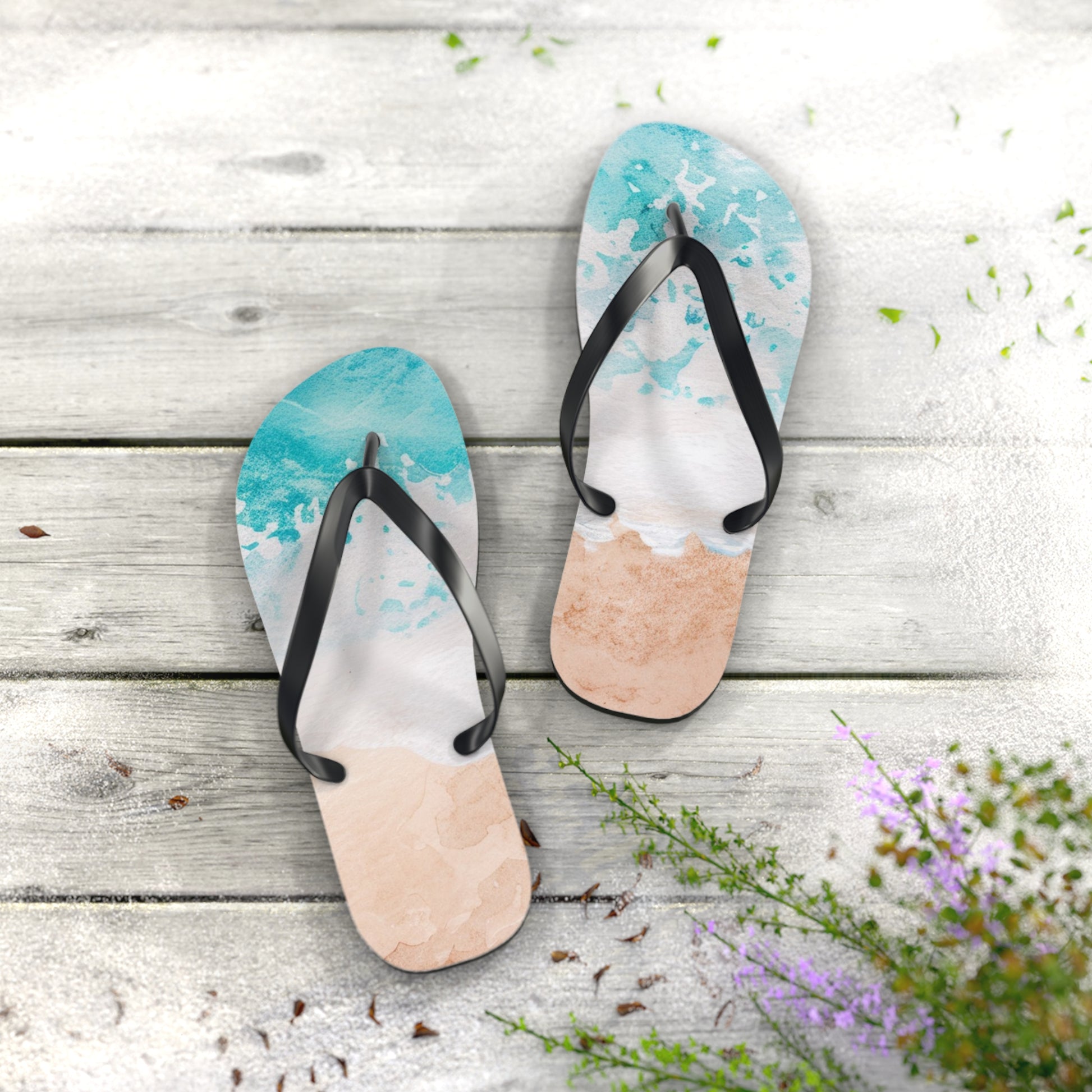 Seashore Flip Flops, Artsulli - Art is Long, Life is Short, Shoes, , , , , , , 