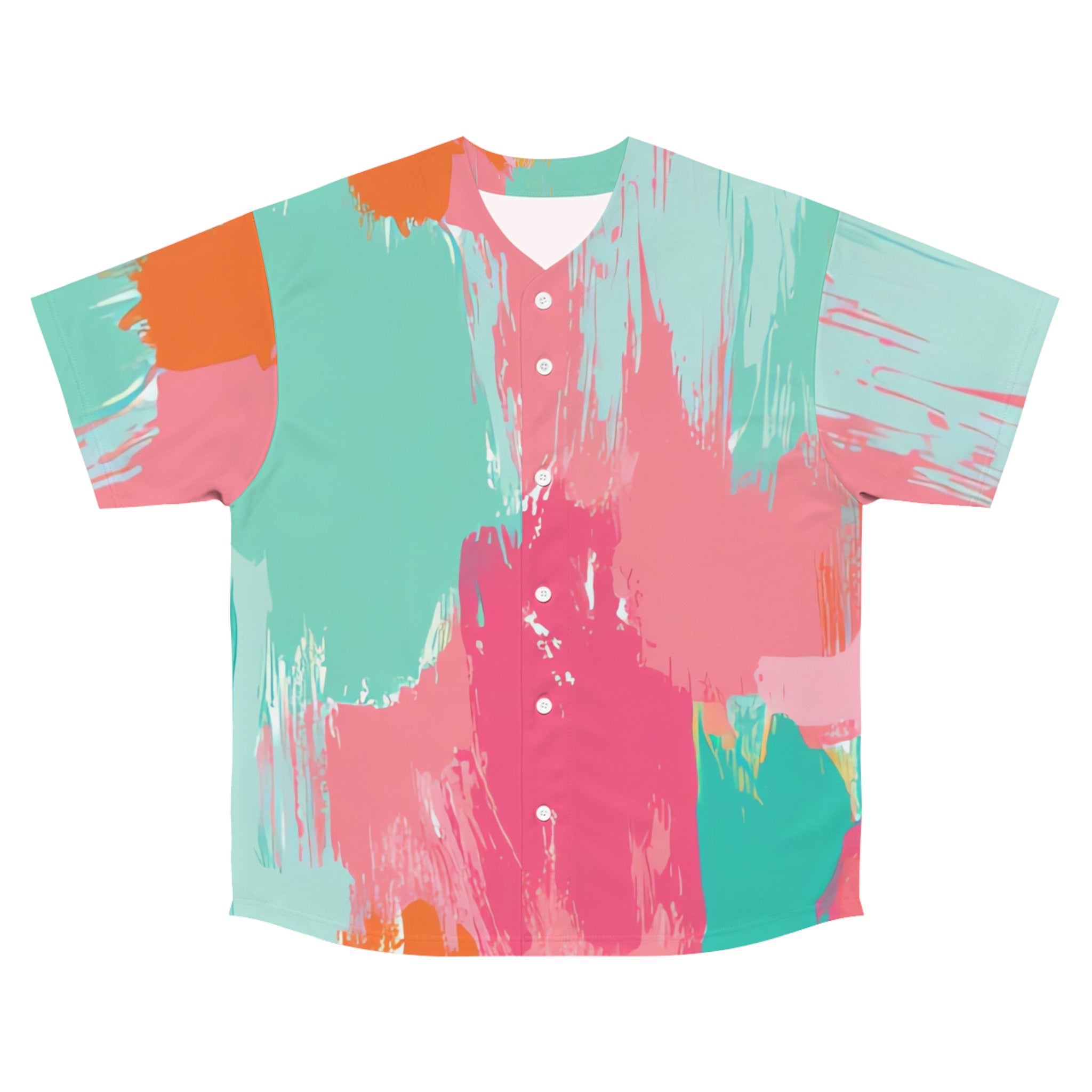 Preppy Pixel Bloom Men's Baseball Jersey (AOP), Artsulli - Art is Long, Life is Short, All Over Prints, Size, S, Color, Seam thread color automatically matched to design, , , 18688589071159131486