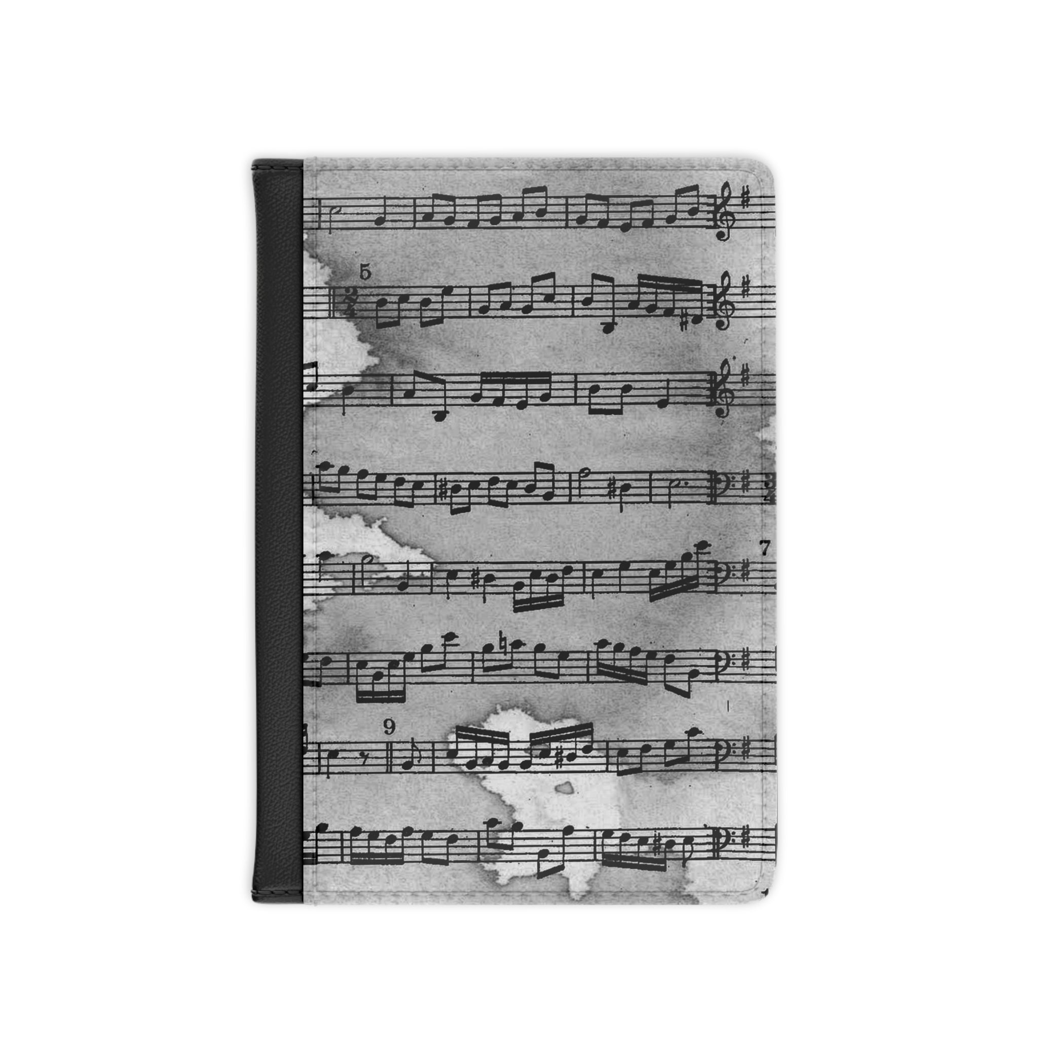 Drip Spill Type Beat Sheet Music Black Passport Cover, Artsulli - Art is Long, Life is Short, Accessories, Size, 3.9" x 5.8", Color, Black, , , 13561245568097941810