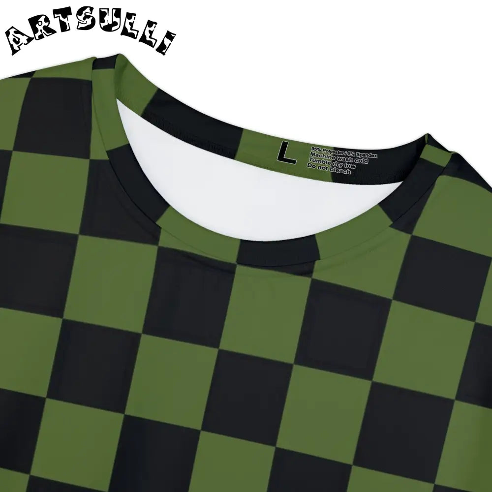 JAKKOUTTHEBXX Checkerboard Olive Green and Black Women’s Short
