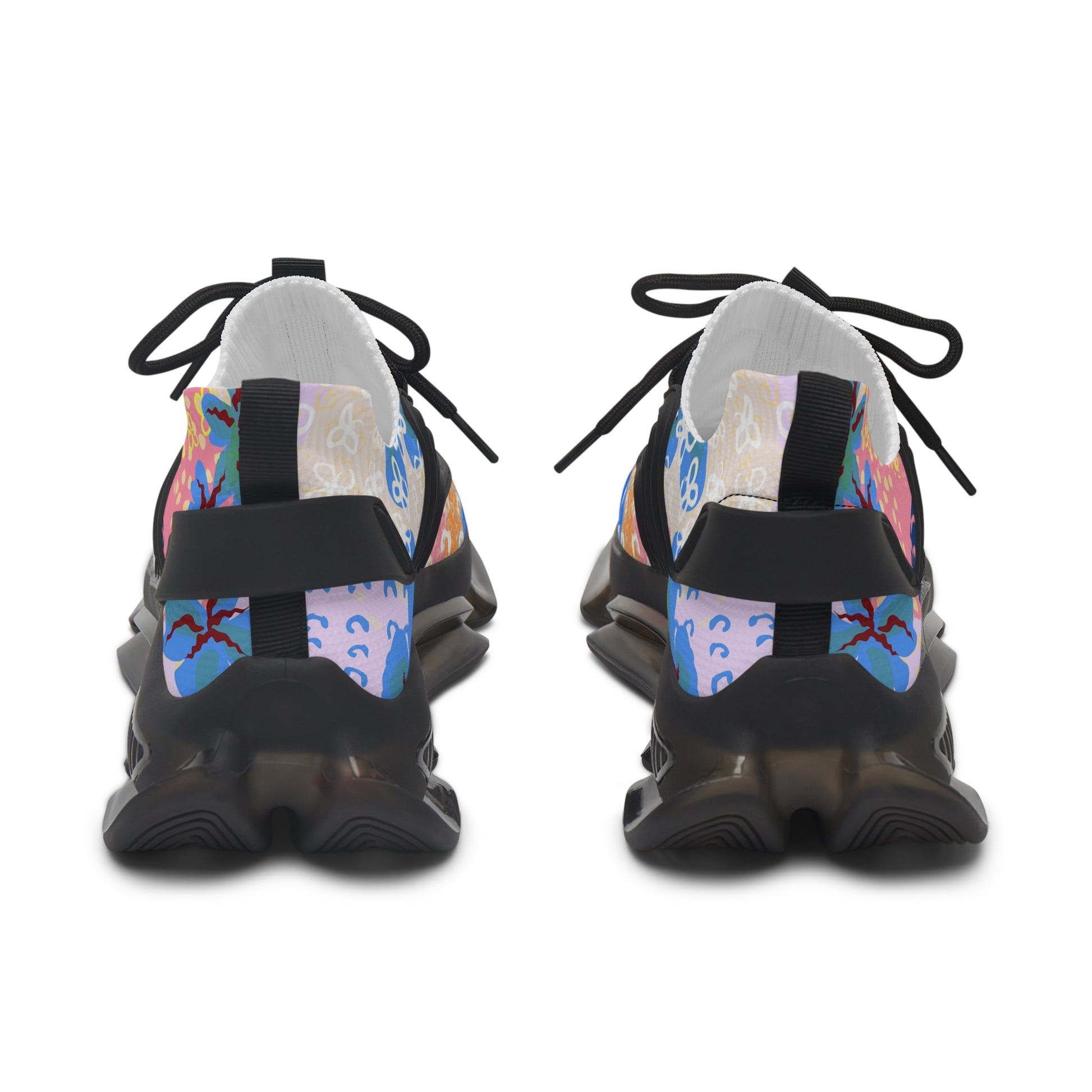Flowers x Doodles x Hearts Multi-Color Women's Mesh Sneakers, Artsulli - Art is Long, Life is Short, Shoes, , , , , , , 