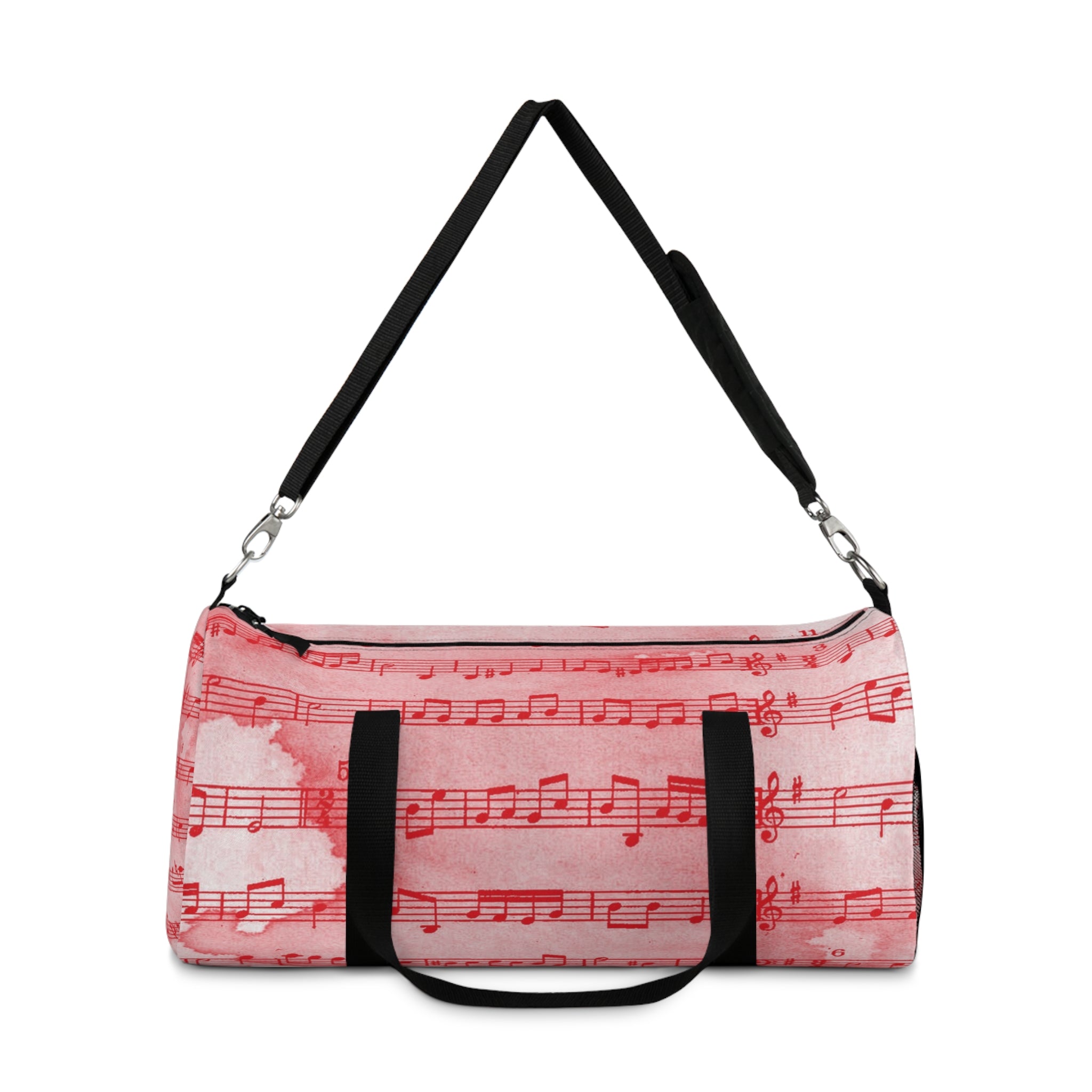 Drip Spill Type Beat Sheet Music Red Duffel Bag, Artsulli - Art is Long, Life is Short, Bags, , , , , , , 