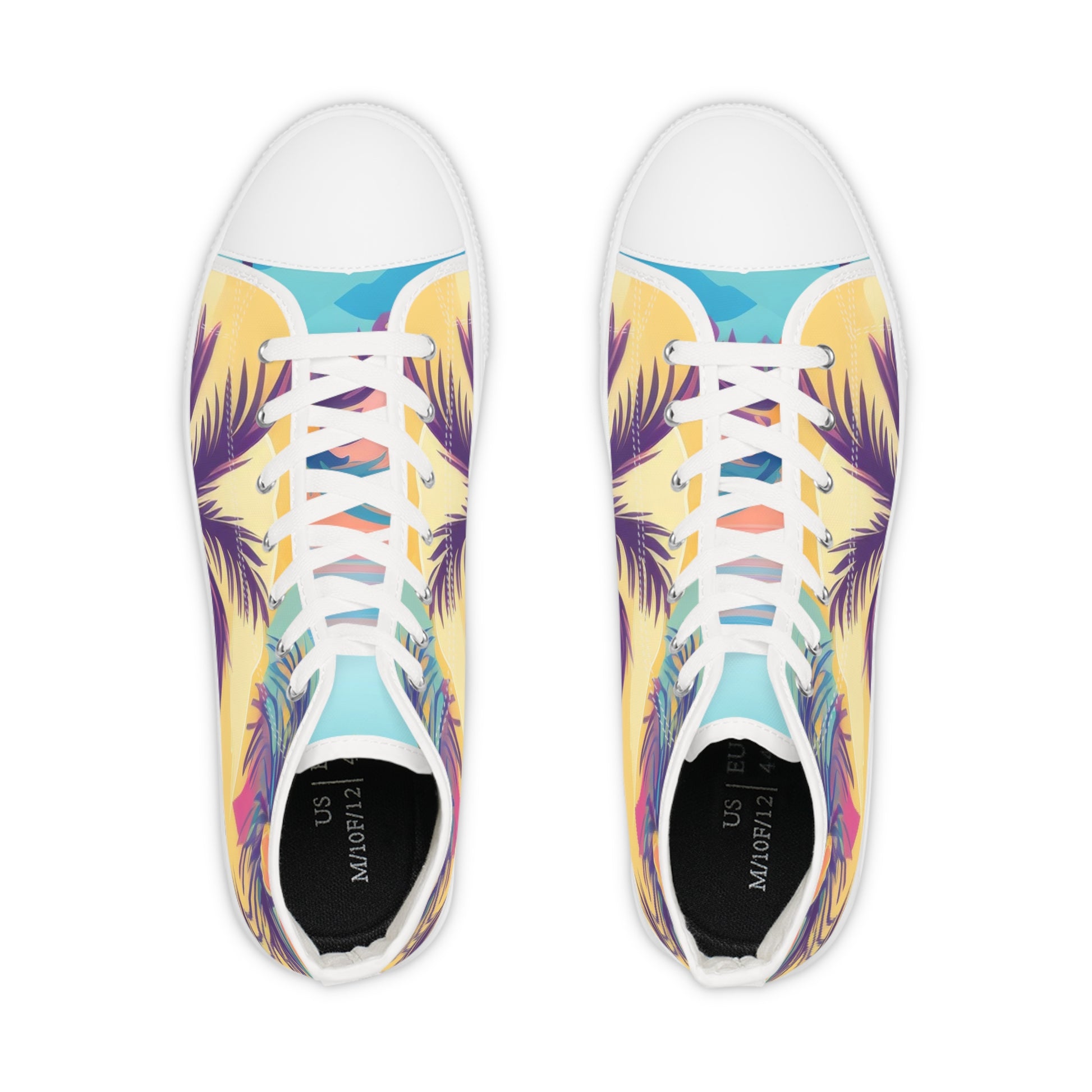 Sunset Paradise Men's High Top Sneakers, Artsulli - Art is Long, Life is Short, Shoes, , , , , , , 