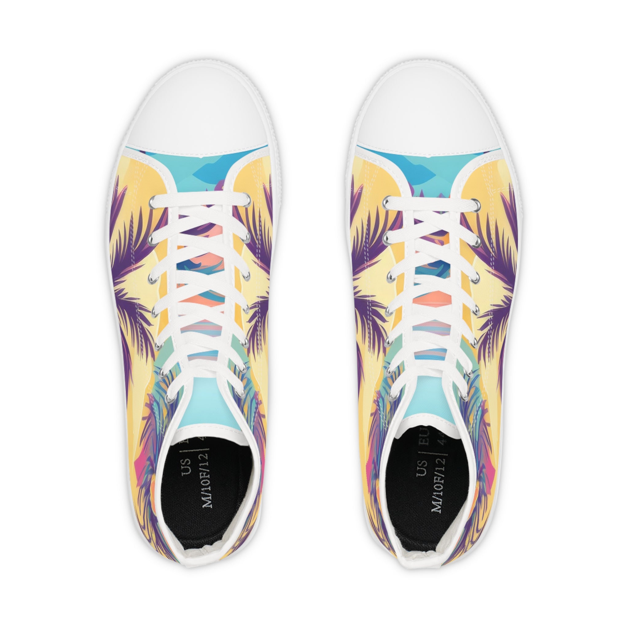 Sunset Paradise Men's High Top Sneakers, Artsulli - Art is Long, Life is Short, Shoes, , , , , , , 