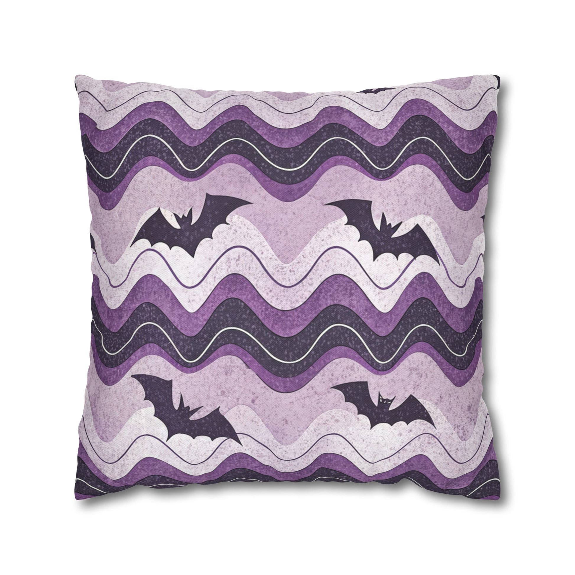 Bat Wave Spun Polyester Square Pillowcase, Artsulli - Art is Long, Life is Short, Home Decor, Size, 20" × 20", , , , , 44625453667421