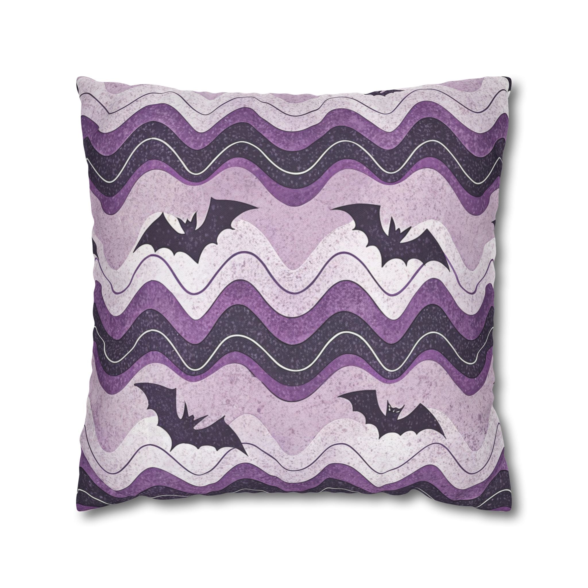 Bat Wave Spun Polyester Square Pillowcase, Artsulli - Art is Long, Life is Short, Home Decor, Size, 20" × 20", , , , , 44625453667421