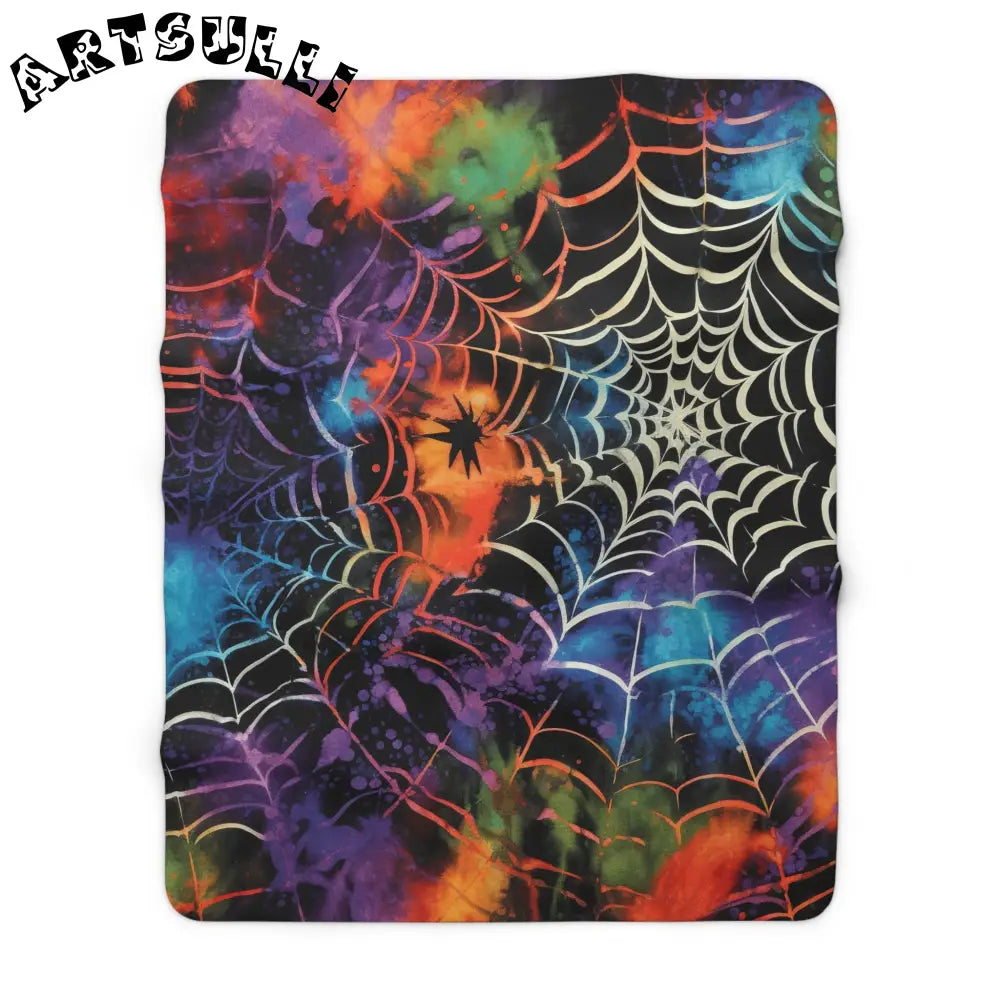 JAKKOUTTHEBXX Colorful Spider Web Sherpa Fleece Blanket 2025