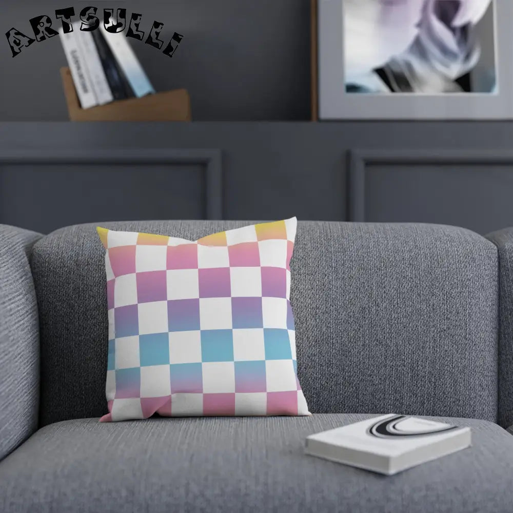 JAKKOUTTHEBXX Vaporwave Check Cushion JAKKOUTTHEBXX Artsulli - Art