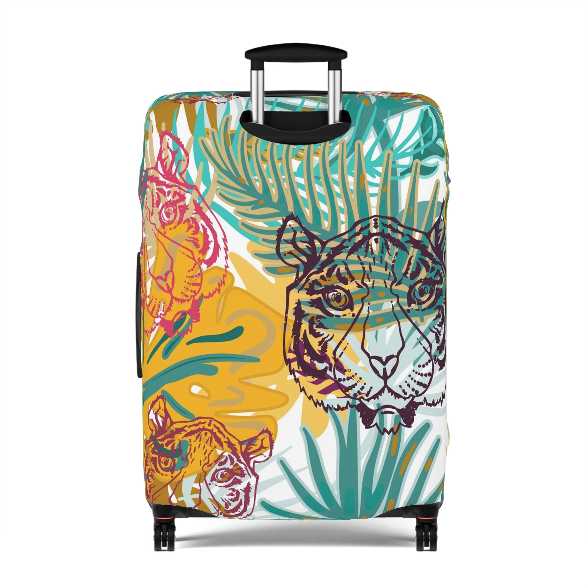 Tropical Jungle Tigers Brown and Green Luggage Cover, Artsulli - Art is Long, Life is Short, Accessories, , , , , , , 