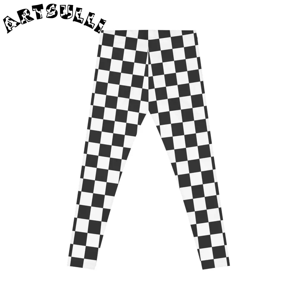 JAKKOUTTHEBXX Checkerboard White and Black Women’s Casual Leggings