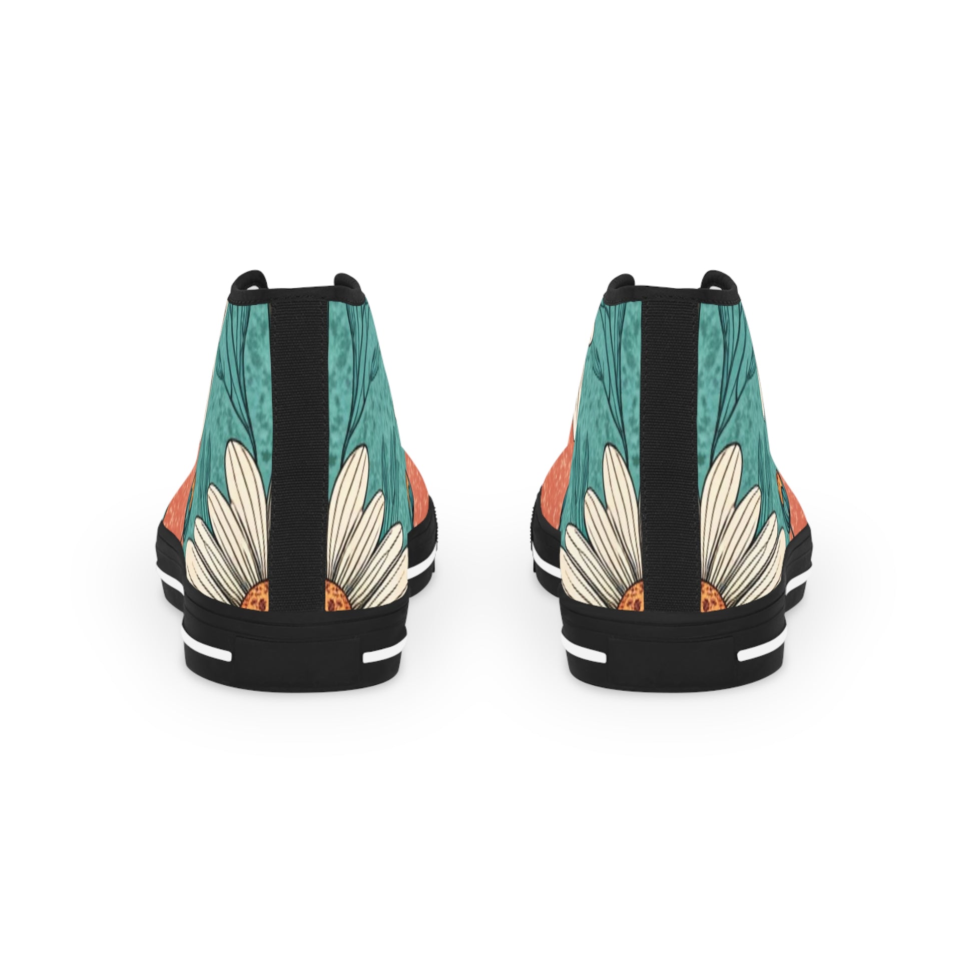 Retro Daisy Dream Men's High Top Sneakers, Artsulli - Art is Long, Life is Short, Shoes, , , , , , , 