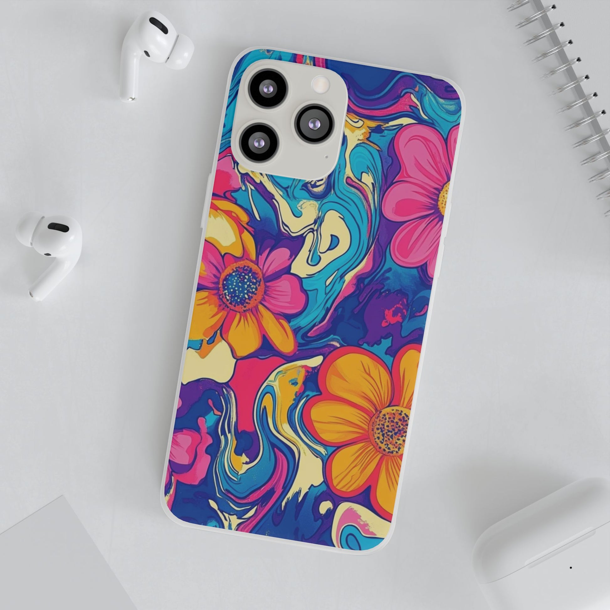 Vibrant Psychedelic Floral Flexi Case, Artsulli - Art is Long, Life is Short, Phone Case, , , , , , , 