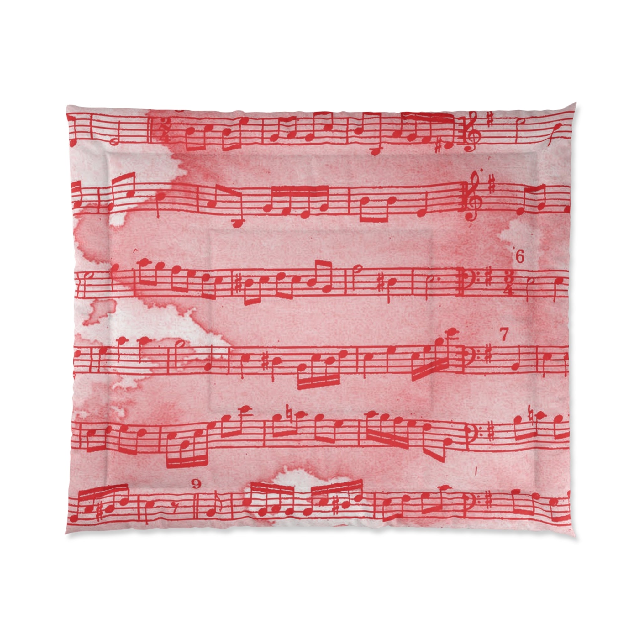 Drip Spill Type Beat Sheet Music Red Comforter, Artsulli - Art is Long, Life is Short, Home Decor, Size, 104" × 88", , , , , 23264796774522385427