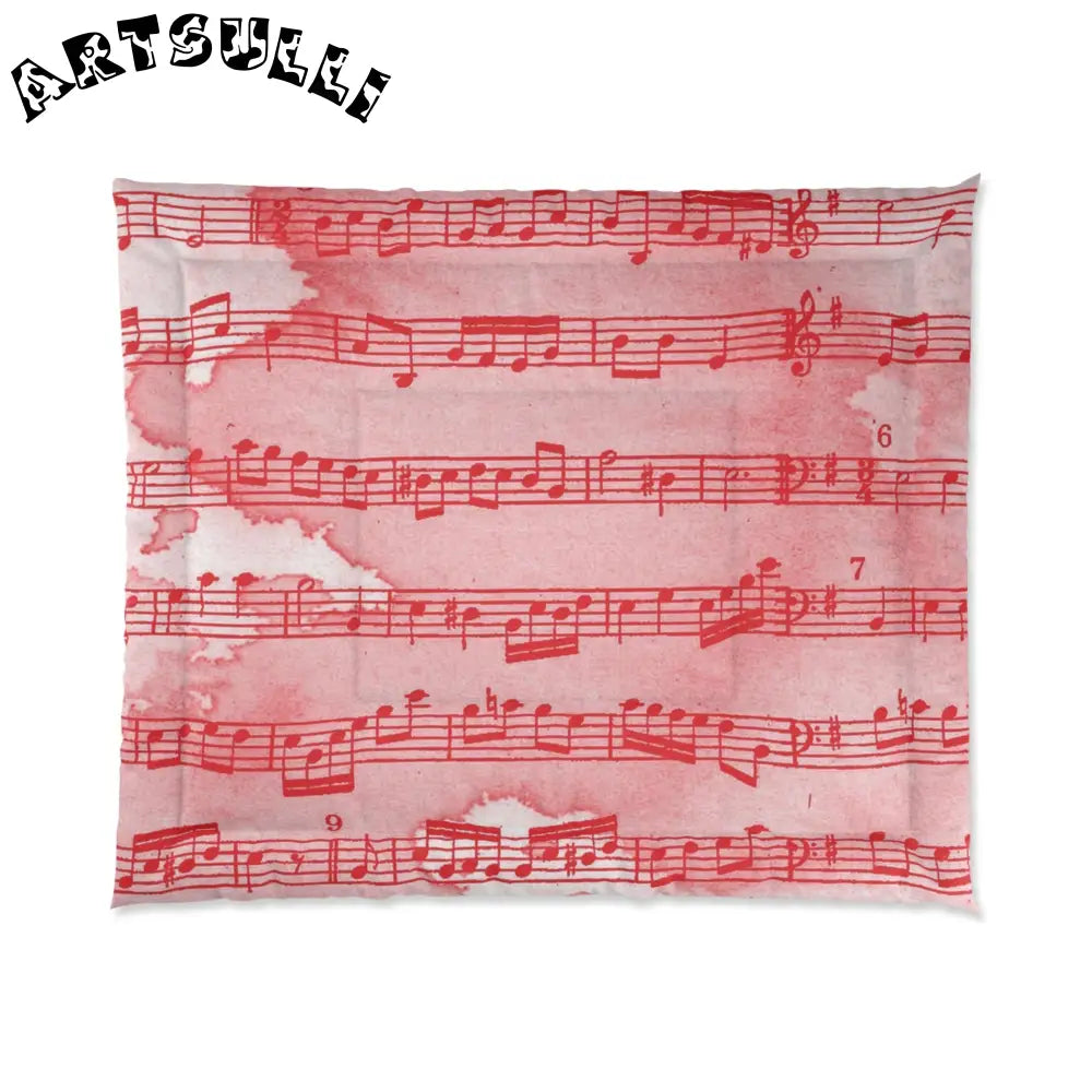 JAKKOUTTHEBXX Red Music Note Cozy Blanket with Premium Illustrations Printed 2025