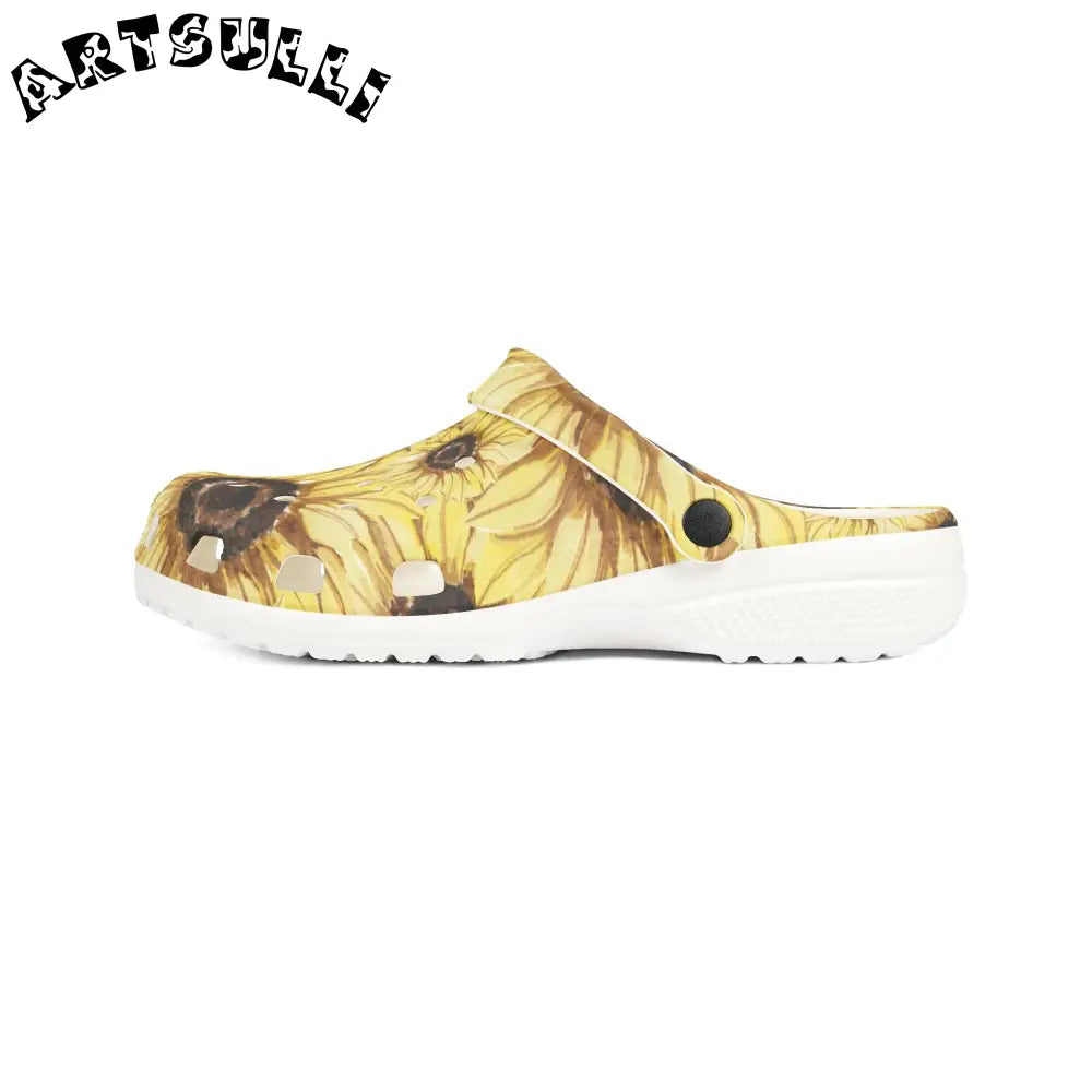 JAKKOUTTHEBXX Retro Anime Sunflower EVA Foam Rubber Shoes (AOP)