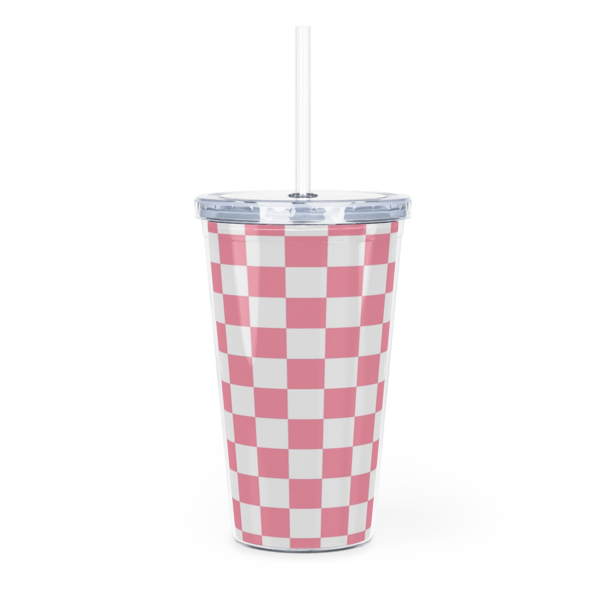 Brigandine Checkered Scene Plastic Tumbler with Straw, Artsulli - Art is Long, Life is Short, Mug, , , , , , , 