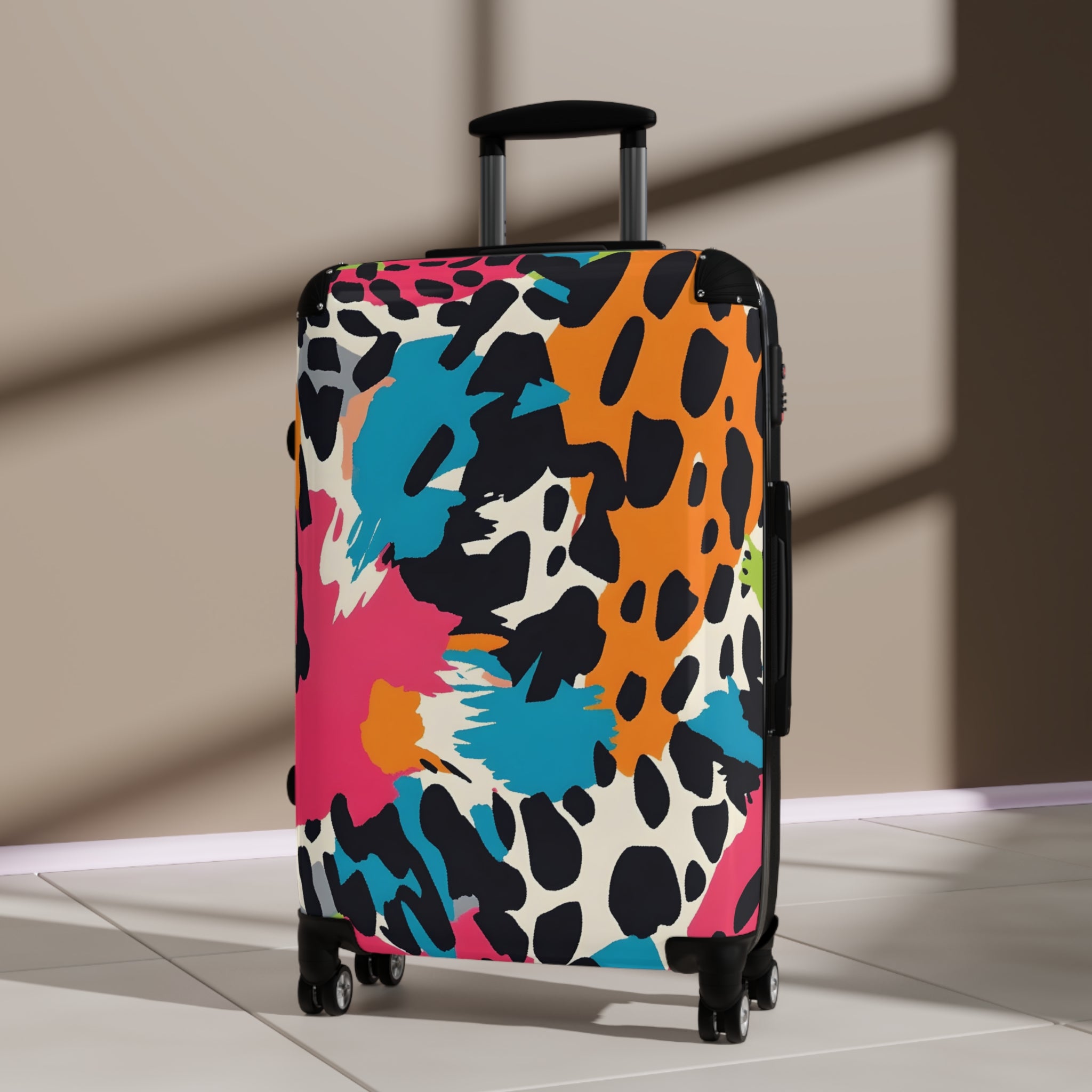 Wild Brush Strokes x Animal Print Multi-Color Suitcase, Artsulli - Art is Long, Life is Short, Bags, , , , , , , 