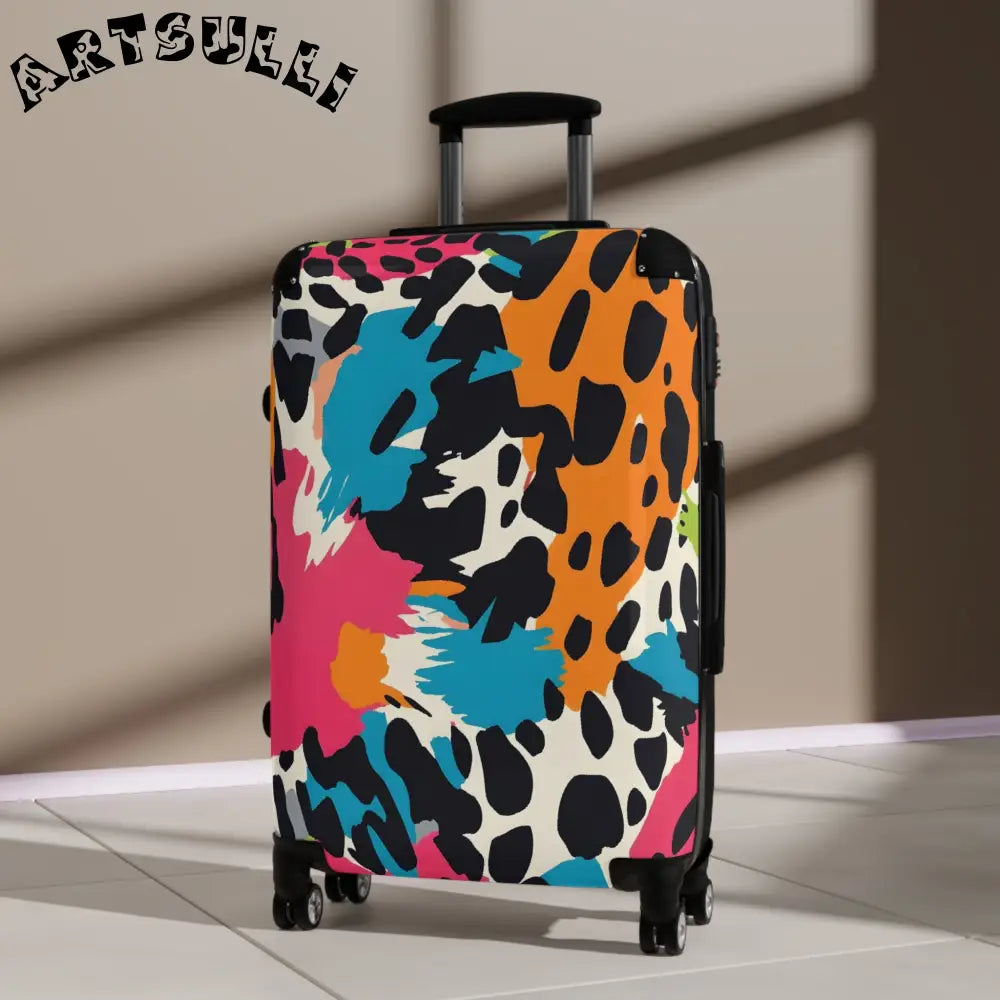 JAKKOUTTHEBXX Wild Brush Strokes x Animal Print Multi-Color Suitcase