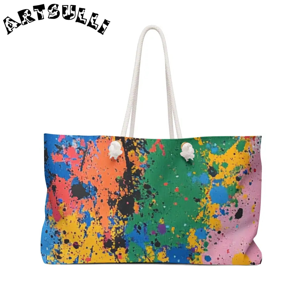 JAKKOUTTHEBXX The Colors Of Paint Splatter Weekender Bag