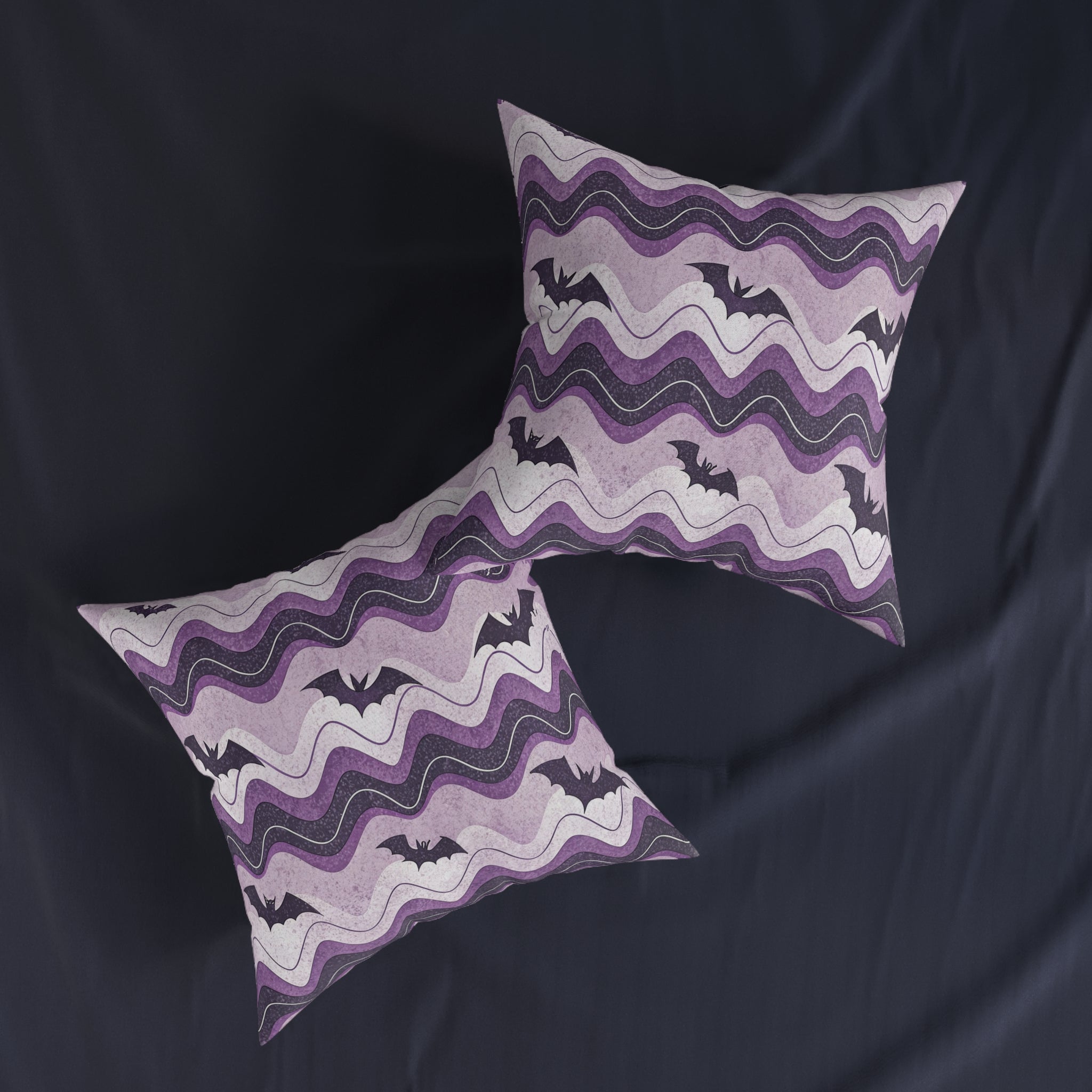 Bat Wave Square Pillow, Artsulli - Art is Long, Life is Short, Home Decor, , , , , , , 