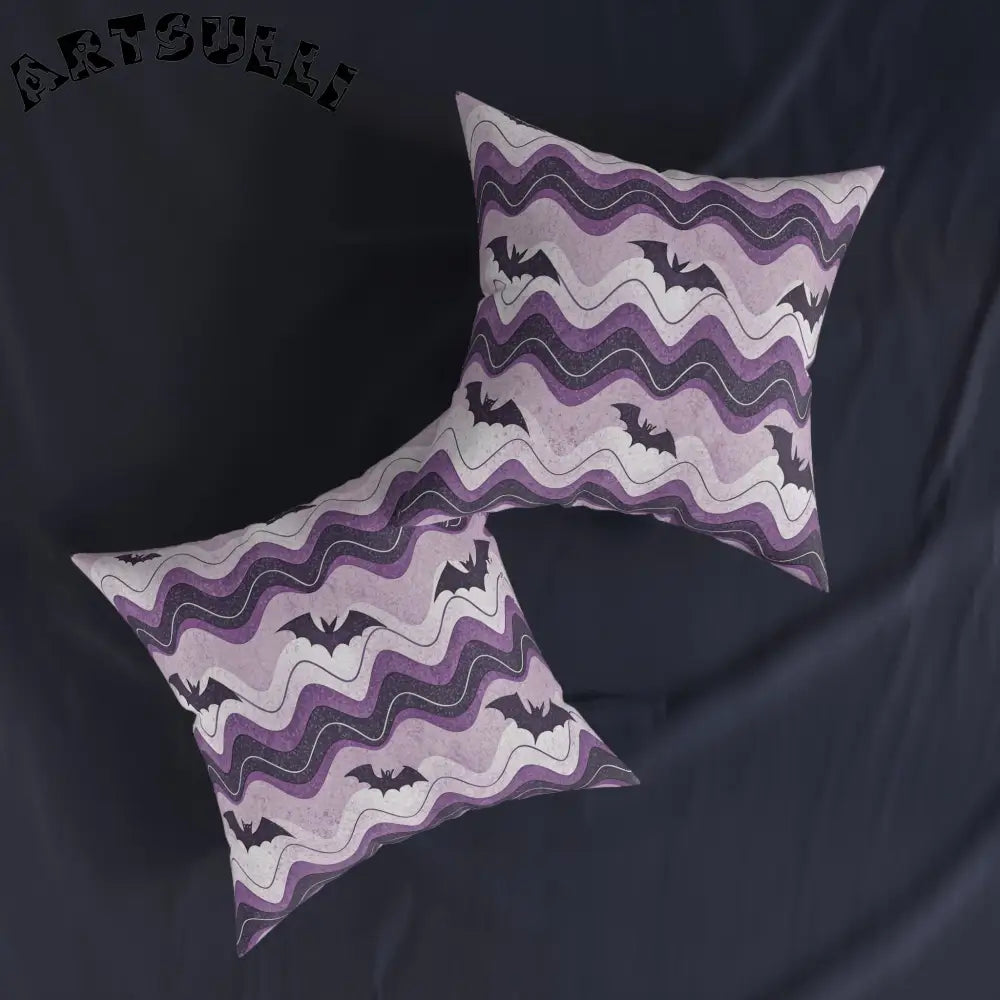 JAKKOUTTHEBXX Bat Wave Square Pillow JAKKOUTTHEBXX Artsulli - Art