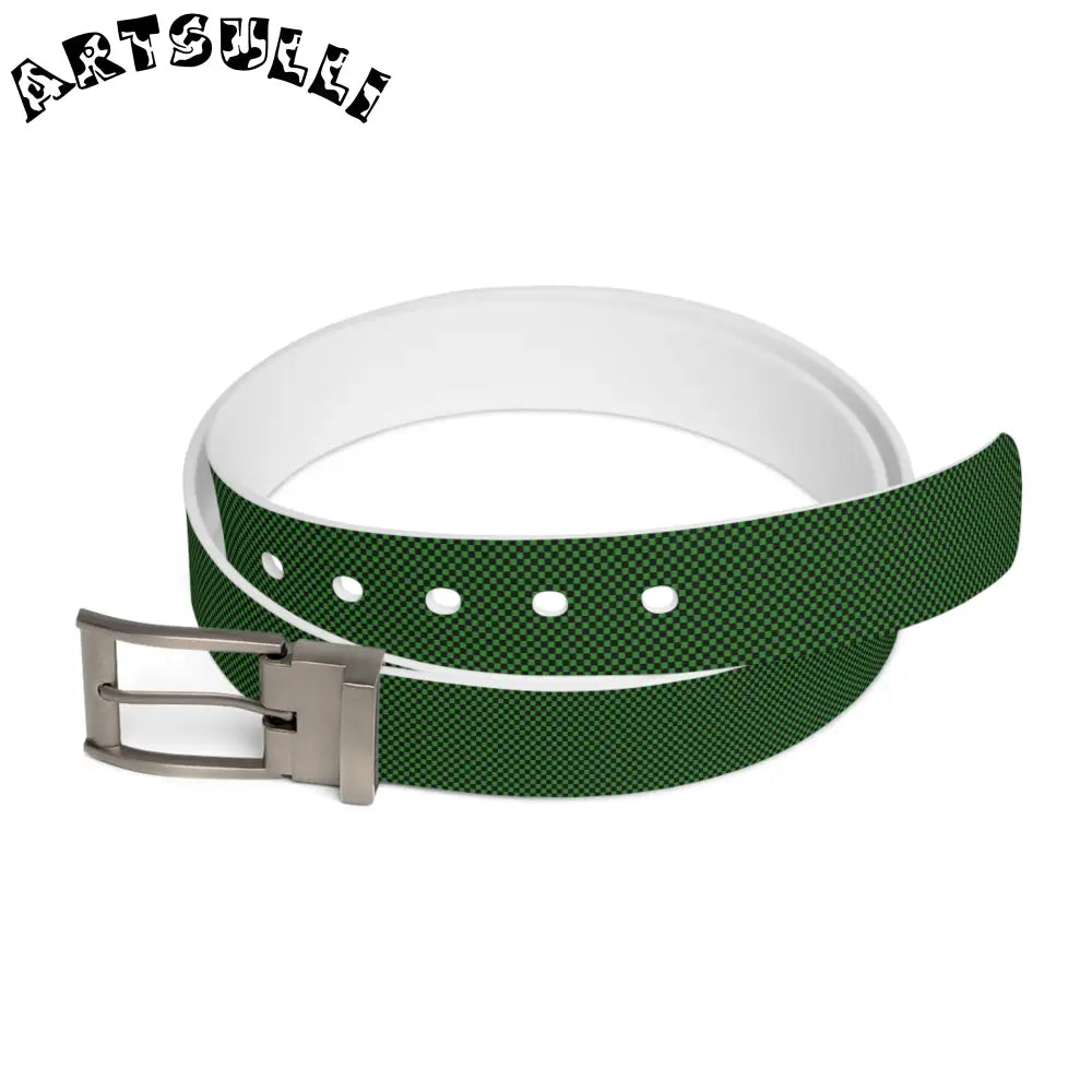 JAKKOUTTHEBXX Checkerboard Green and Black Belt JAKKOUTTHEBXX