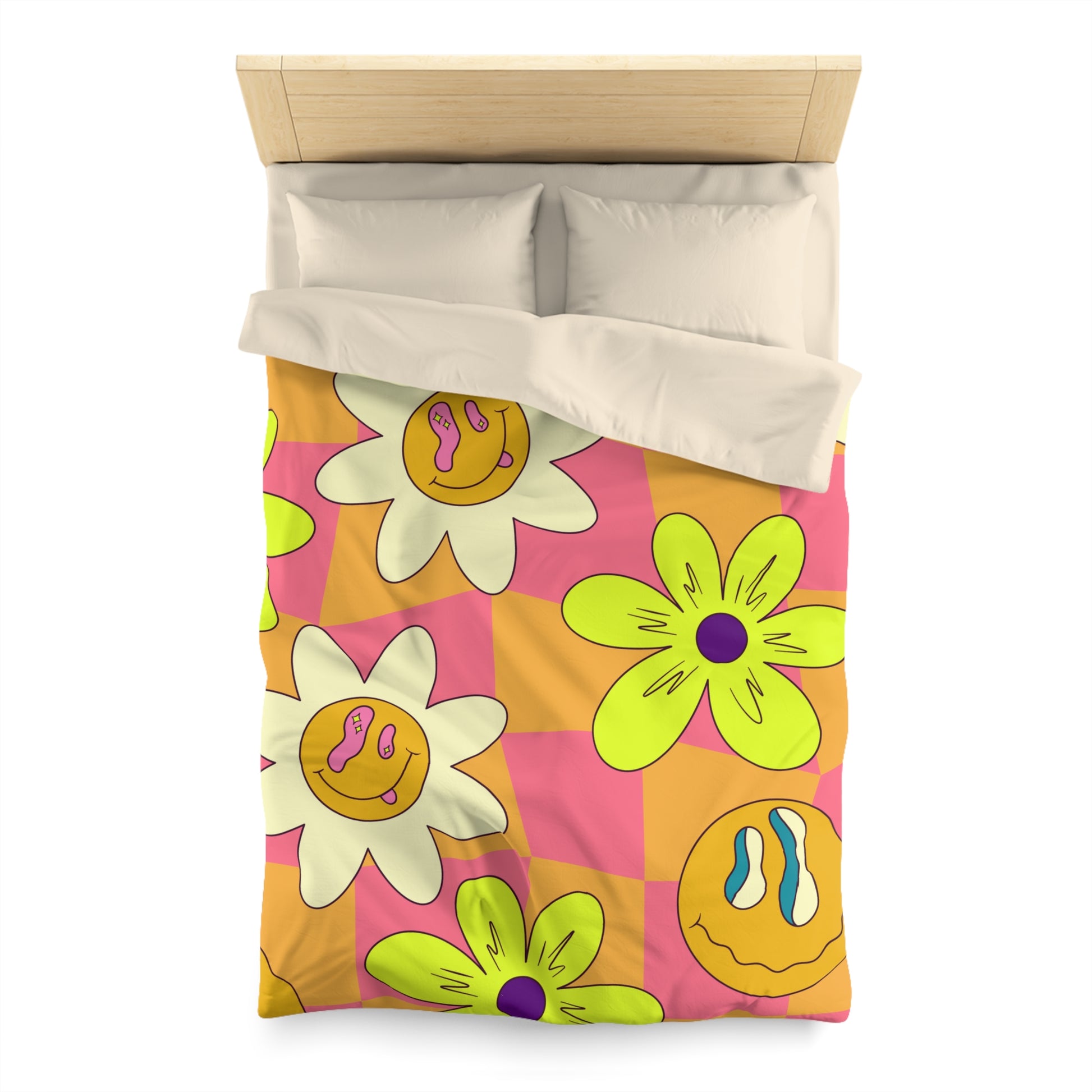 Trippy Sour Face Rave Microfiber Duvet Cover, Artsulli - Art is Long, Life is Short, Home Decor, , , , , , , 