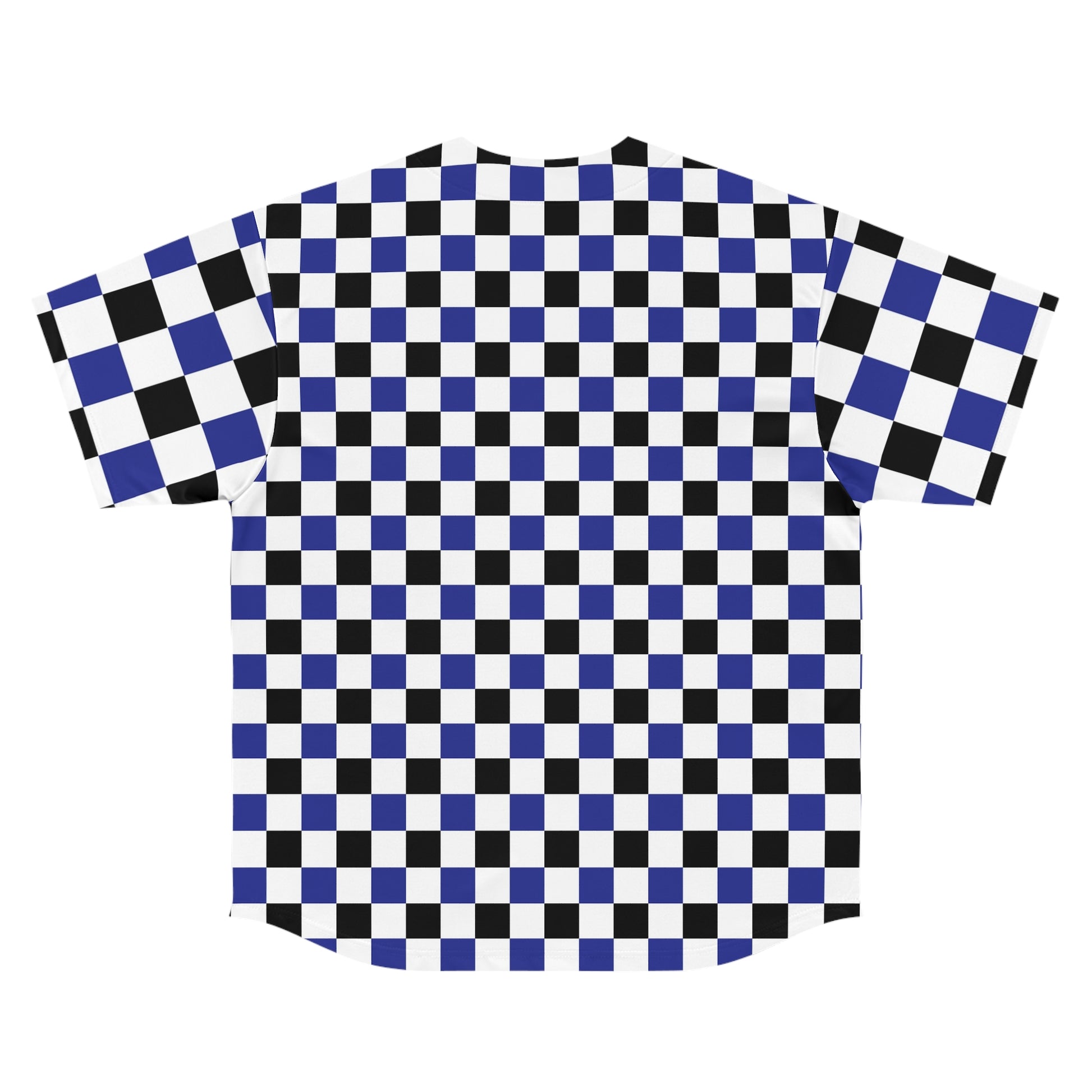 Checkerboard II Blue White and Black Men's Baseball Jersey (AOP), Artsulli - Art is Long, Life is Short, All Over Prints, , , , , , , 