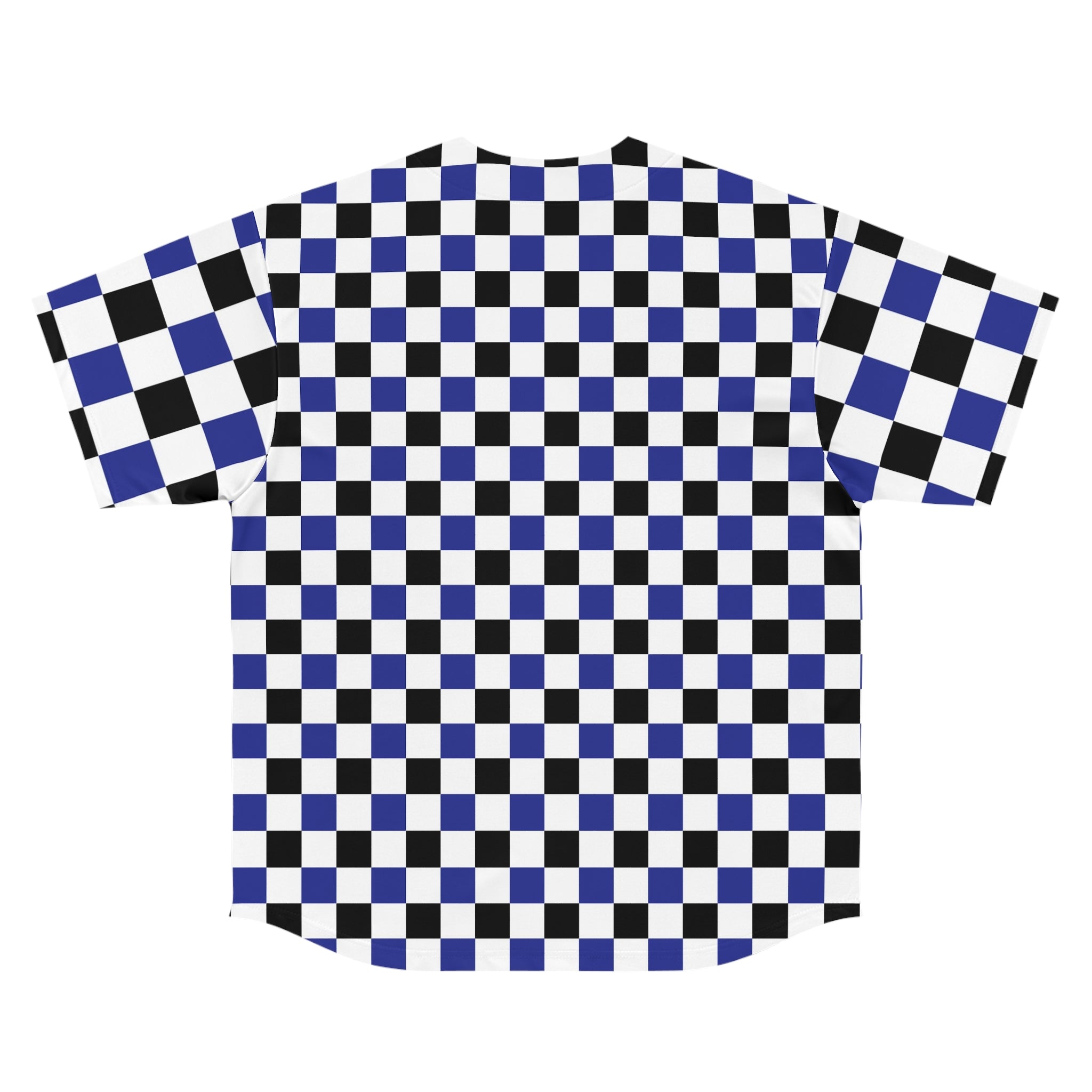 Checkerboard II Blue White and Black Men's Baseball Jersey (AOP), Artsulli - Art is Long, Life is Short, All Over Prints, , , , , , , 