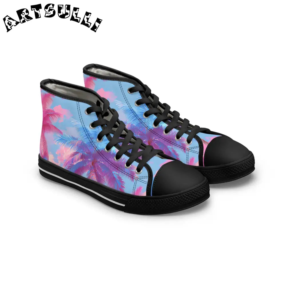 JAKKOUTTHEBXX Ethereal Pastel Palms II Blue and Pink Women’s High