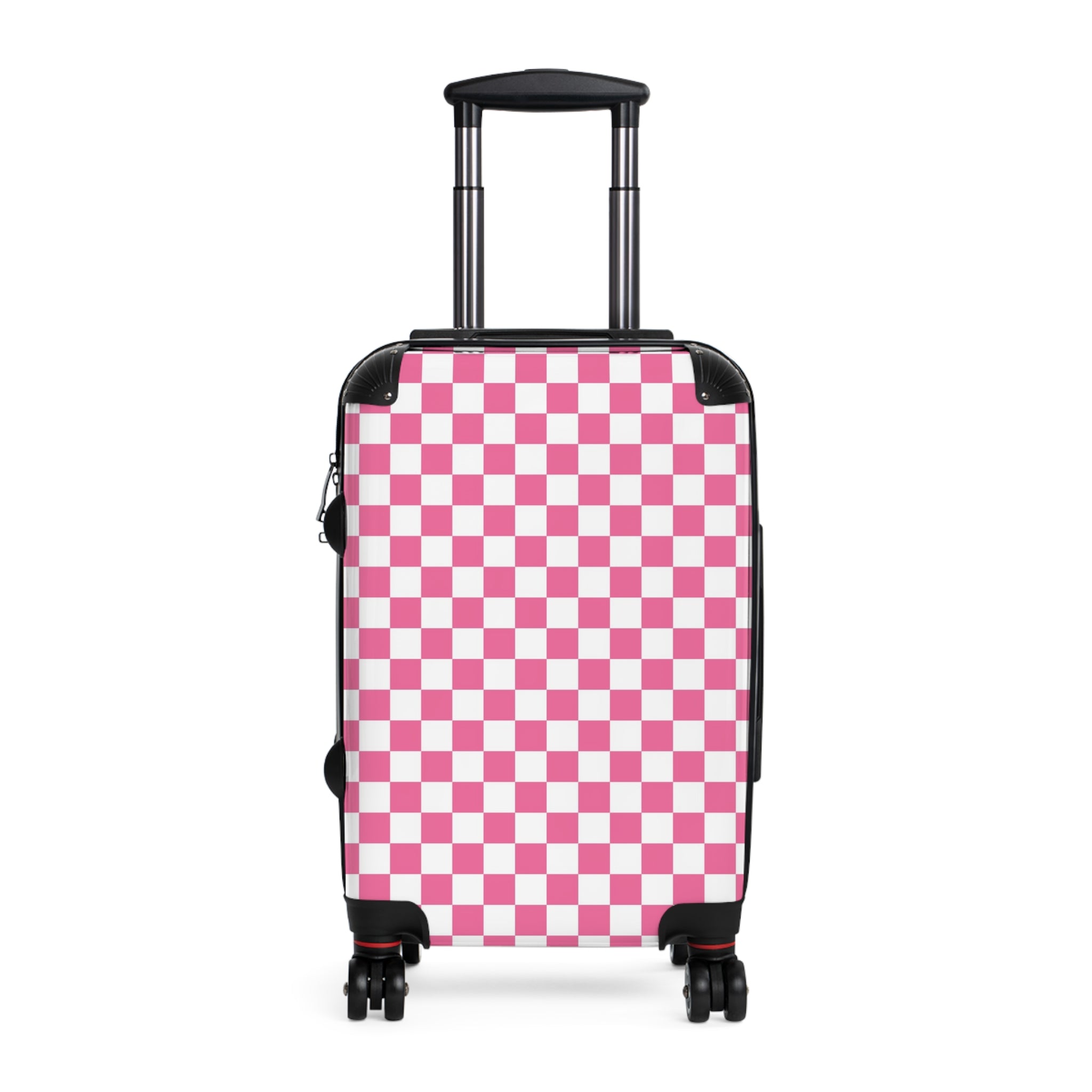 Yuyushiki Pink Check Suitcase, Artsulli - Art is Long, Life is Short, Bags, Size, Small, Color, Black, , , 99563631945540343461