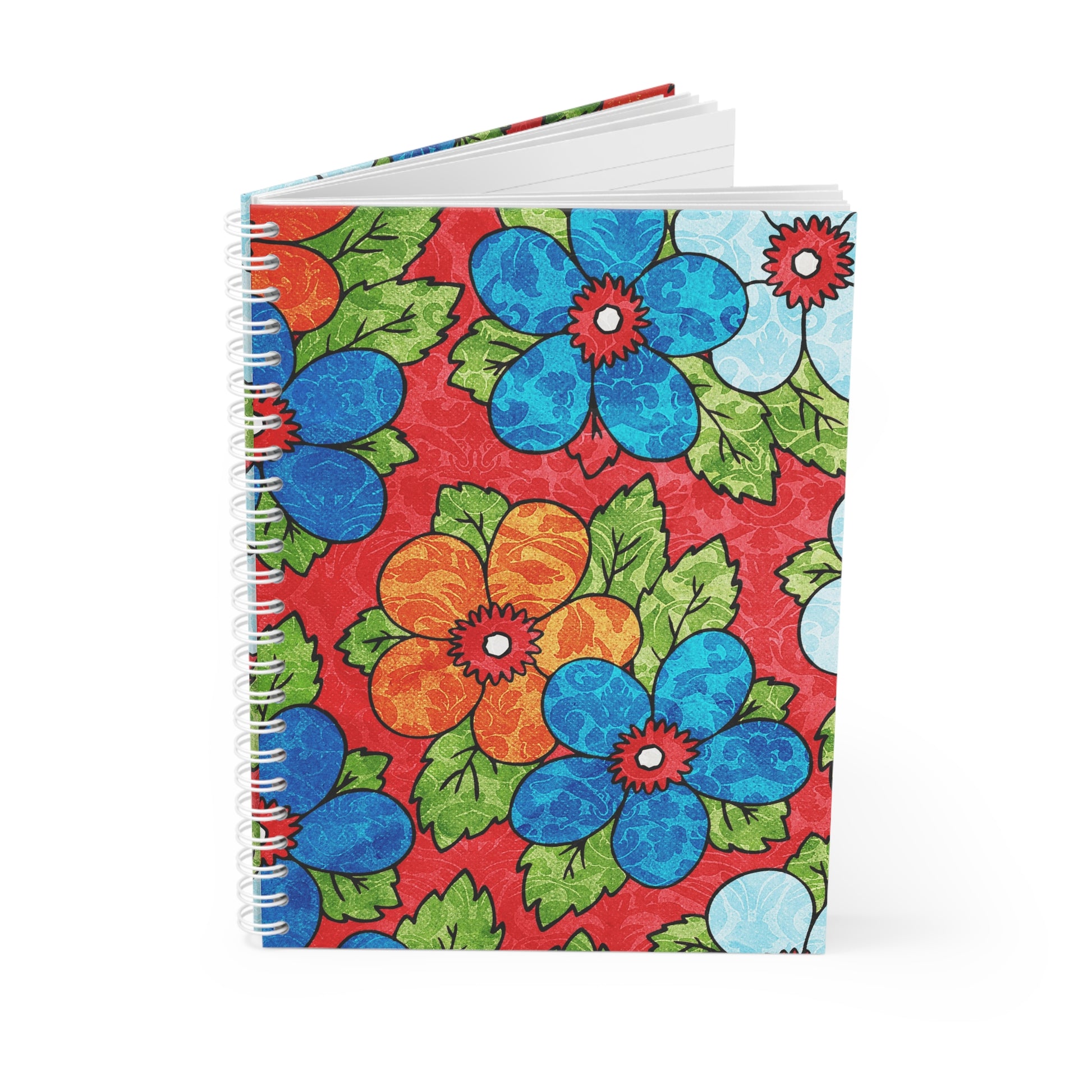Groovy Red Floral Kl Spiral Notebook, Artsulli - Art is Long, Life is Short, Paper products, , , , , , , 