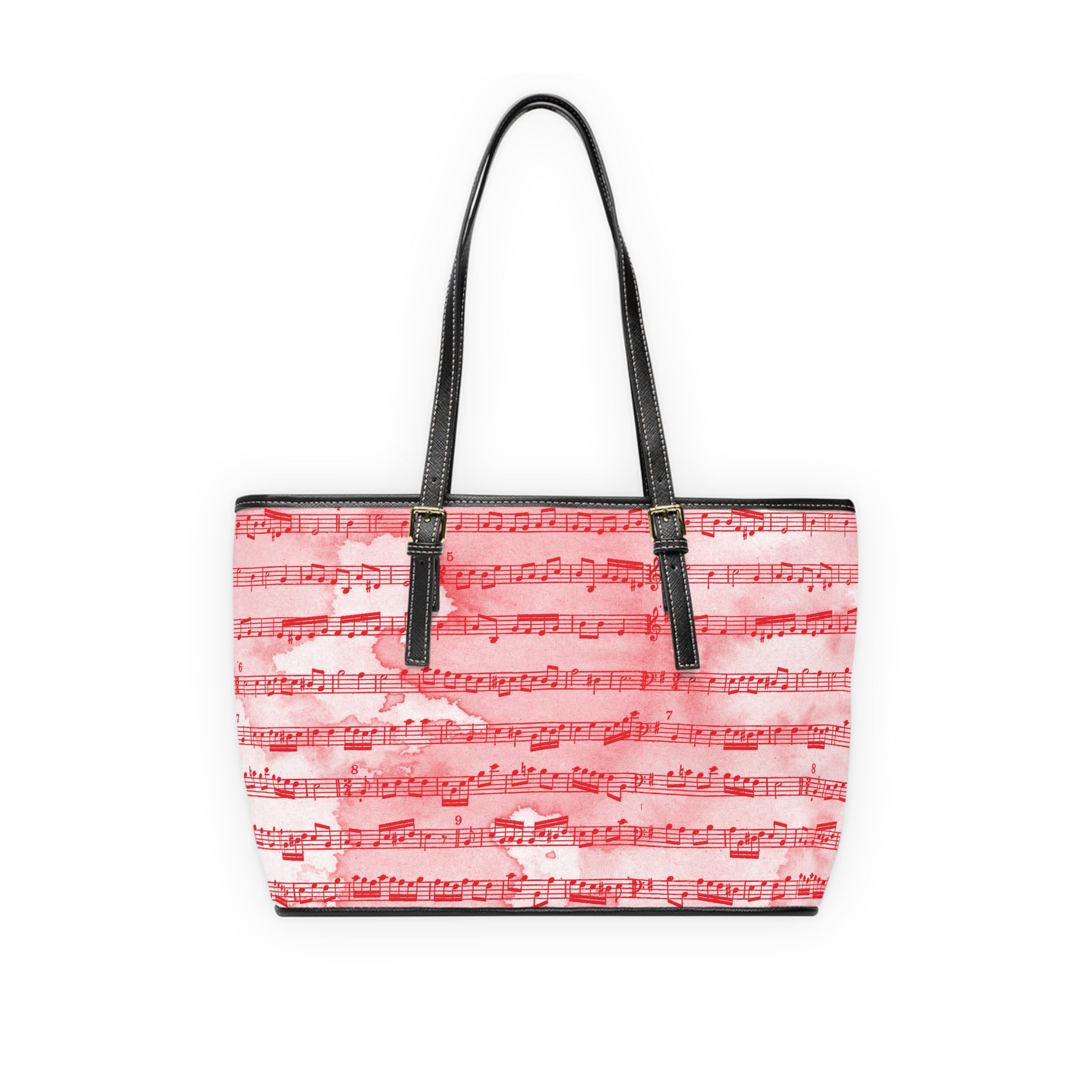 Drip Spill Type Beat Sheet Music  II Red PU Leather Shoulder Bag, Artsulli - Art is Long, Life is Short, Bags, , , , , , , 