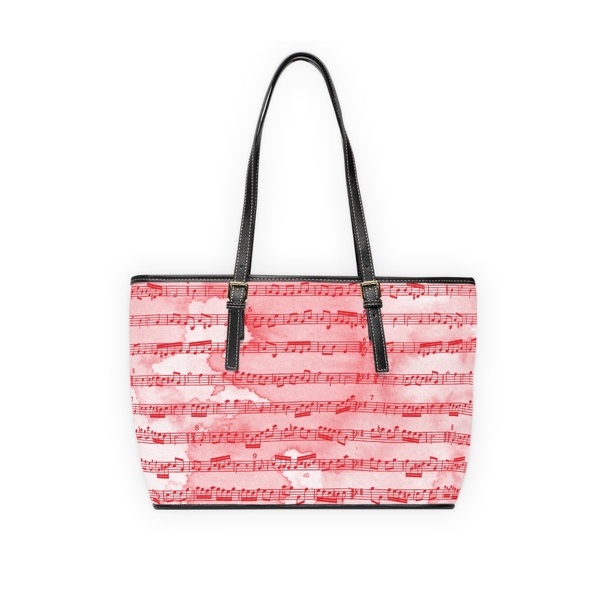 Drip Spill Type Beat Sheet Music  II Red PU Leather Shoulder Bag, Artsulli - Art is Long, Life is Short, Bags, , , , , , , 