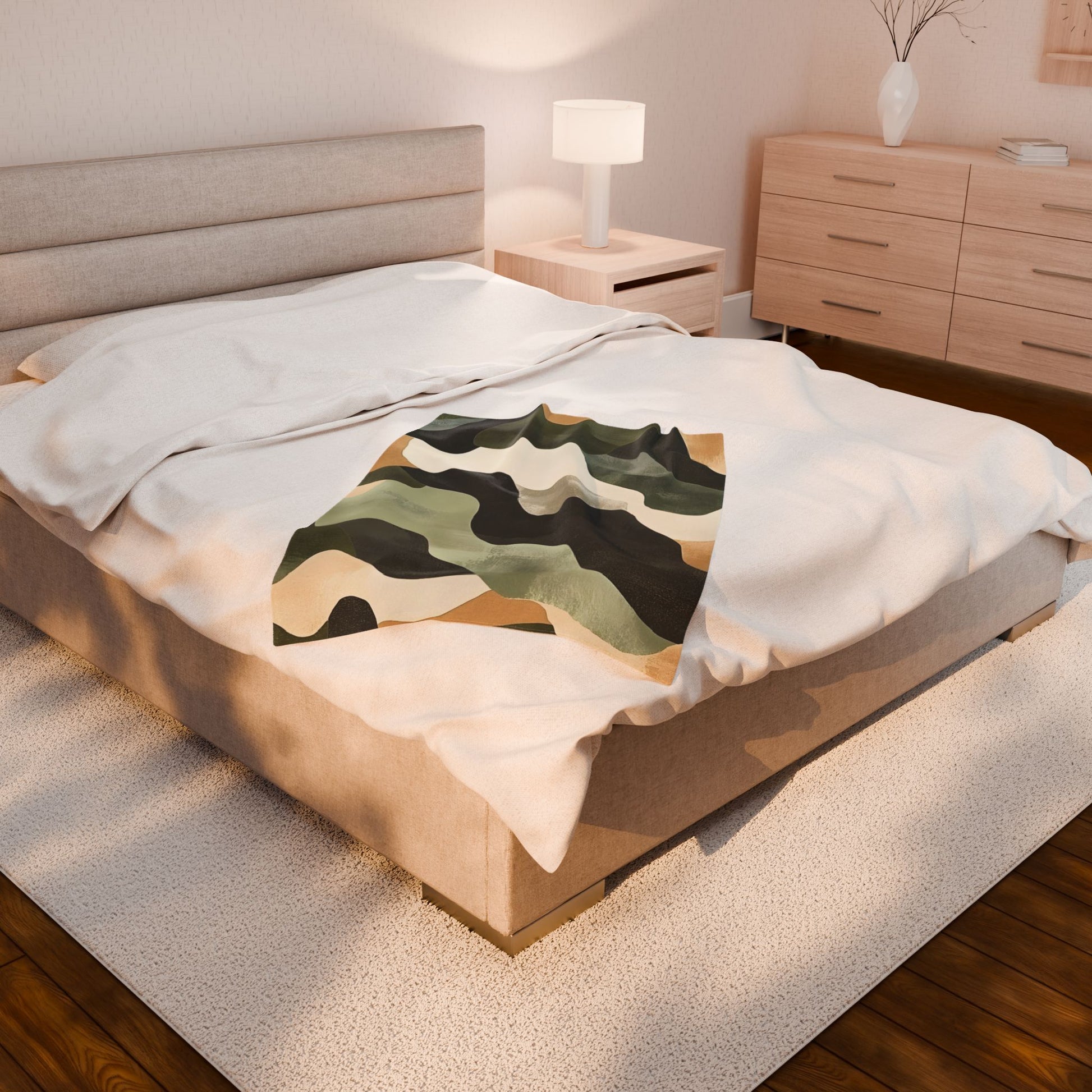 Camo Art Velveteen Plush Blanket, Artsulli - Art is Long, Life is Short, All Over Prints, , , , , , , 