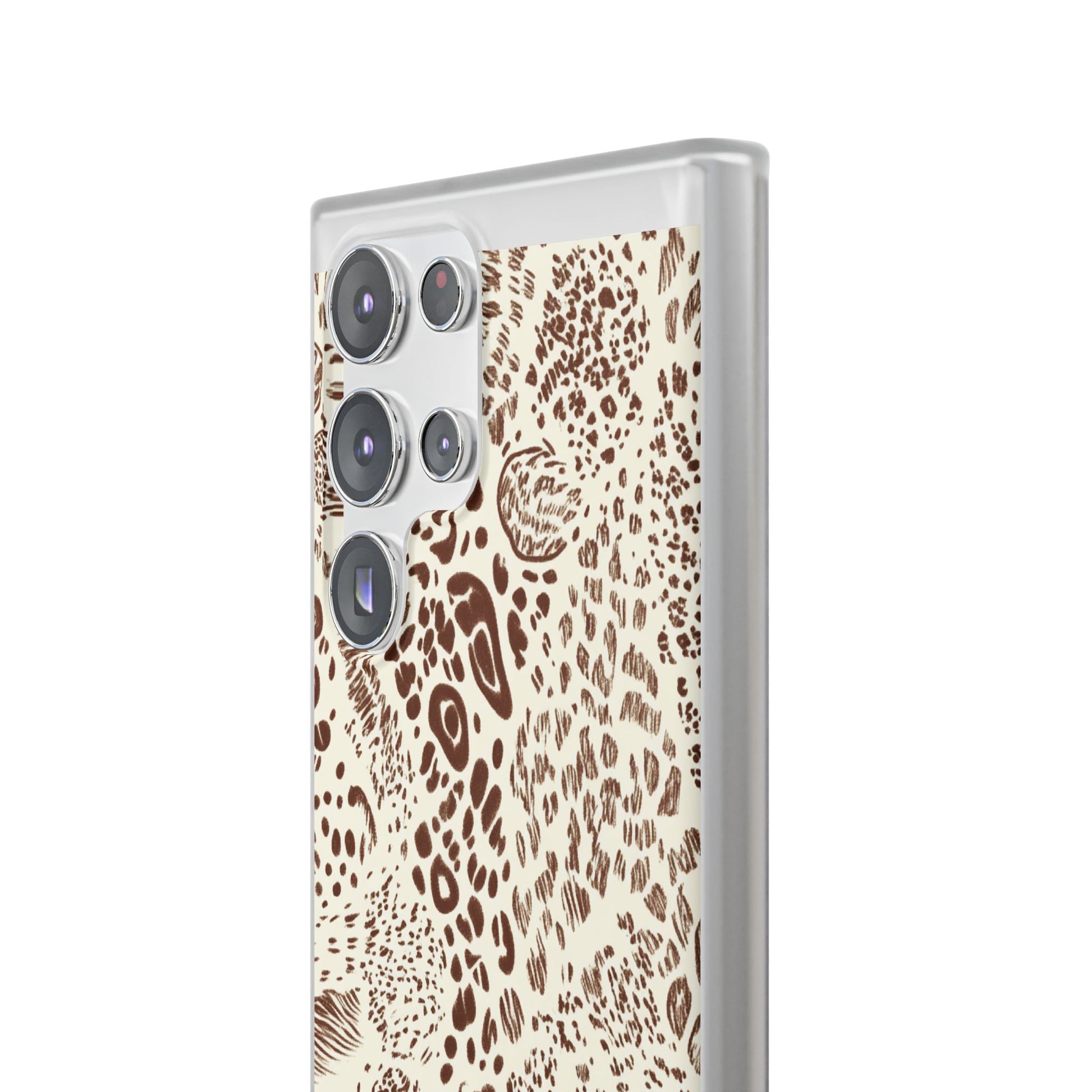 Brown Animal Print Flexi Case, Artsulli - Art is Long, Life is Short, Phone Case, , , , , , , 