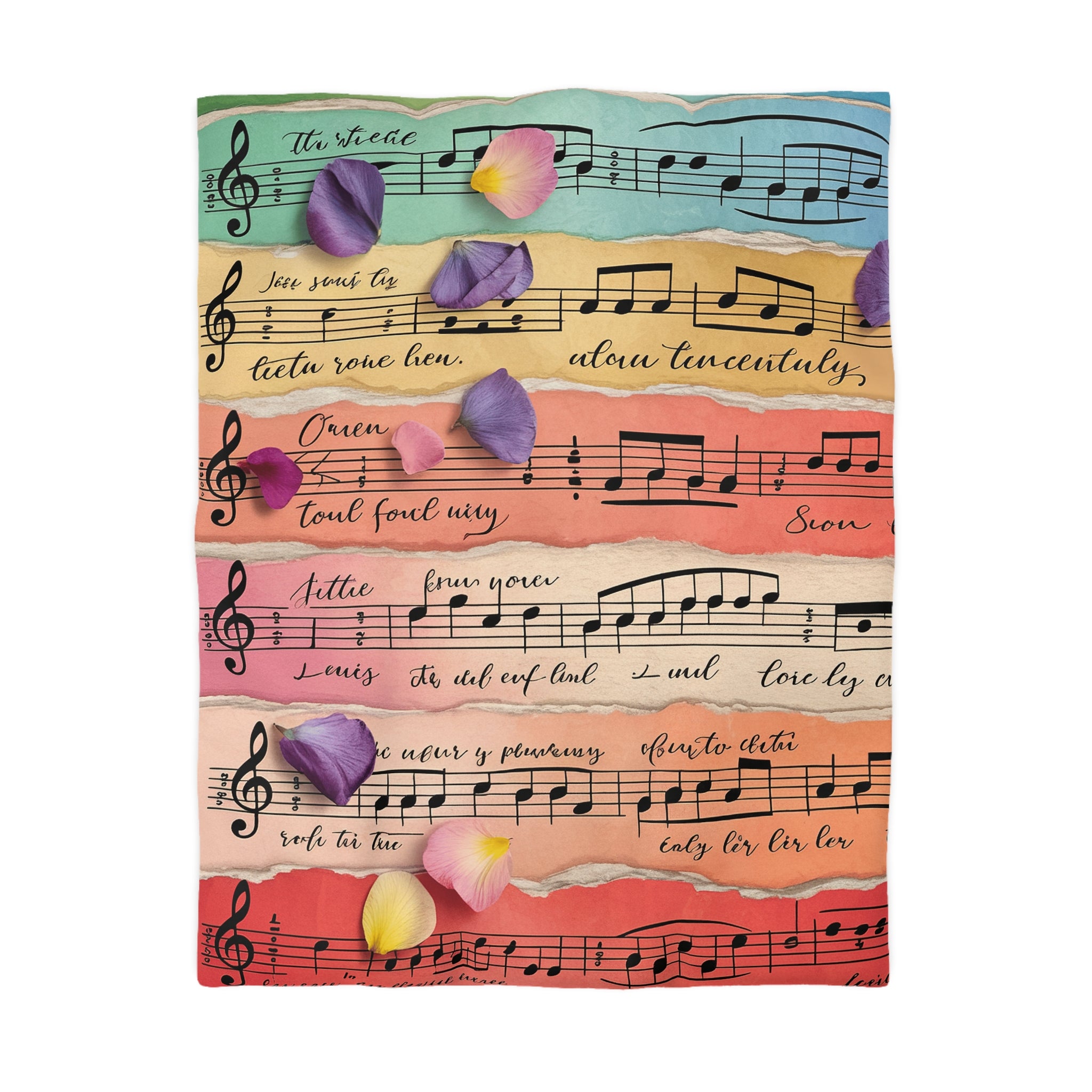 Torn Type Beat Sheet Music Multi-Color Microfiber Duvet Cover, Artsulli - Art is Long, Life is Short, Home Decor, Size, Twin, Color, White, , , 26878001803421682252