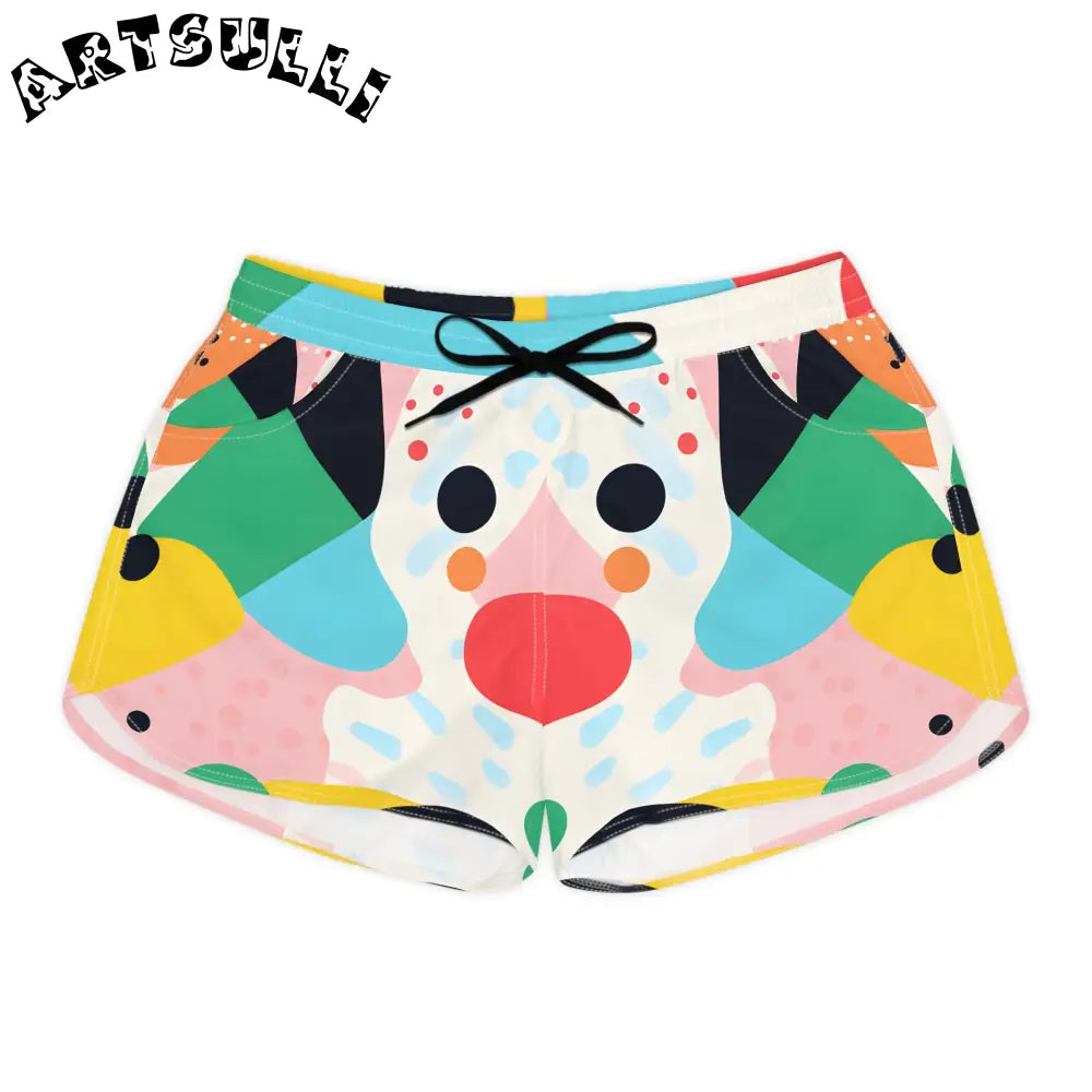 JAKKOUTTHEBXX Colorful Abstract Shapes Women’s Casual Shorts (AOP)